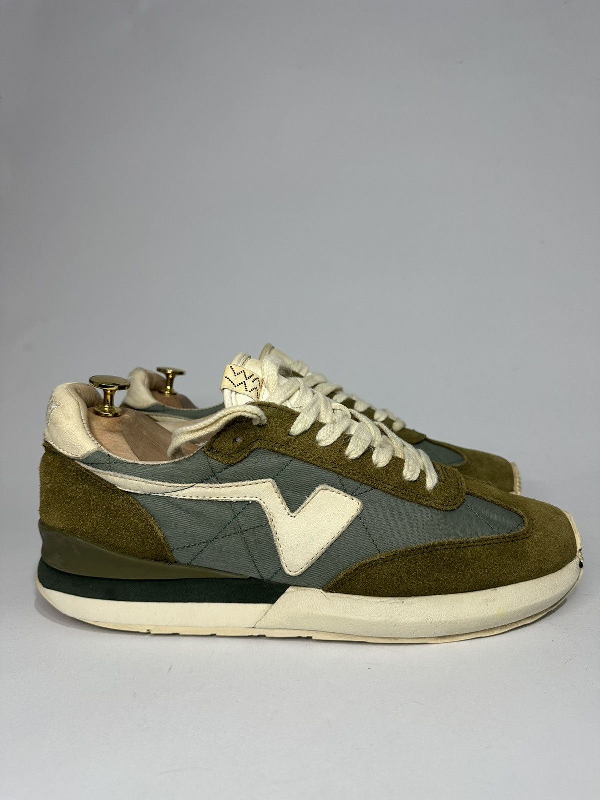 Visvim Visvim FKT Green Suede Leather Trimmed Nylon Runner Sneakers Size US 10.5 / EU 43-44 - 1 Thumbnail