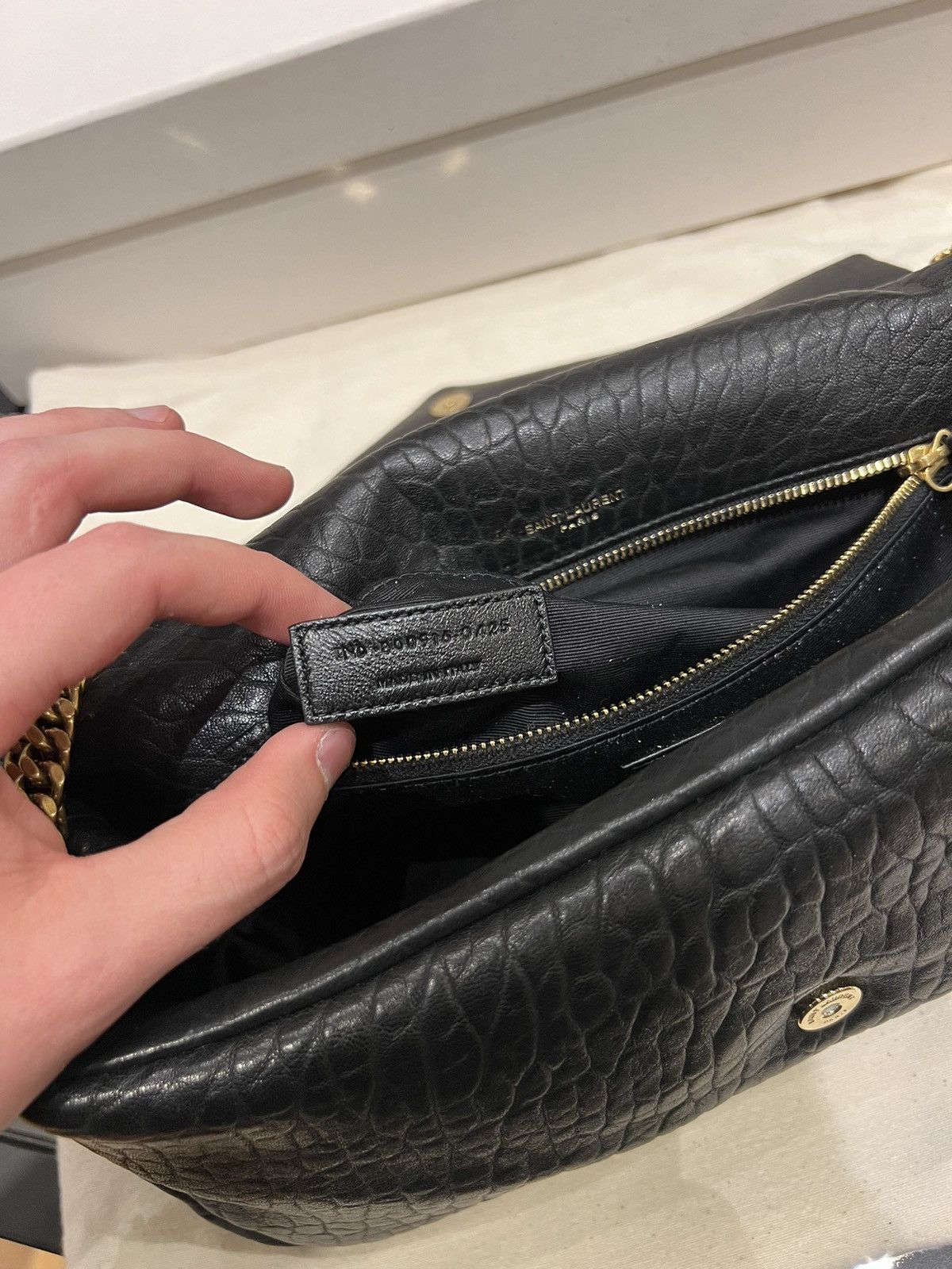Saint Laurent Paris Saint Laurent YSL Calypso Medium in Grained Lambskin Size ONE SIZE - 12 Thumbnail