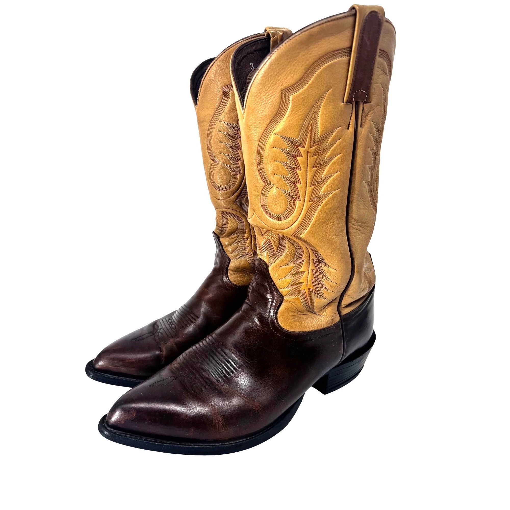 Tony Lama Mens Brown Two Tone Western Cowboy Boots US