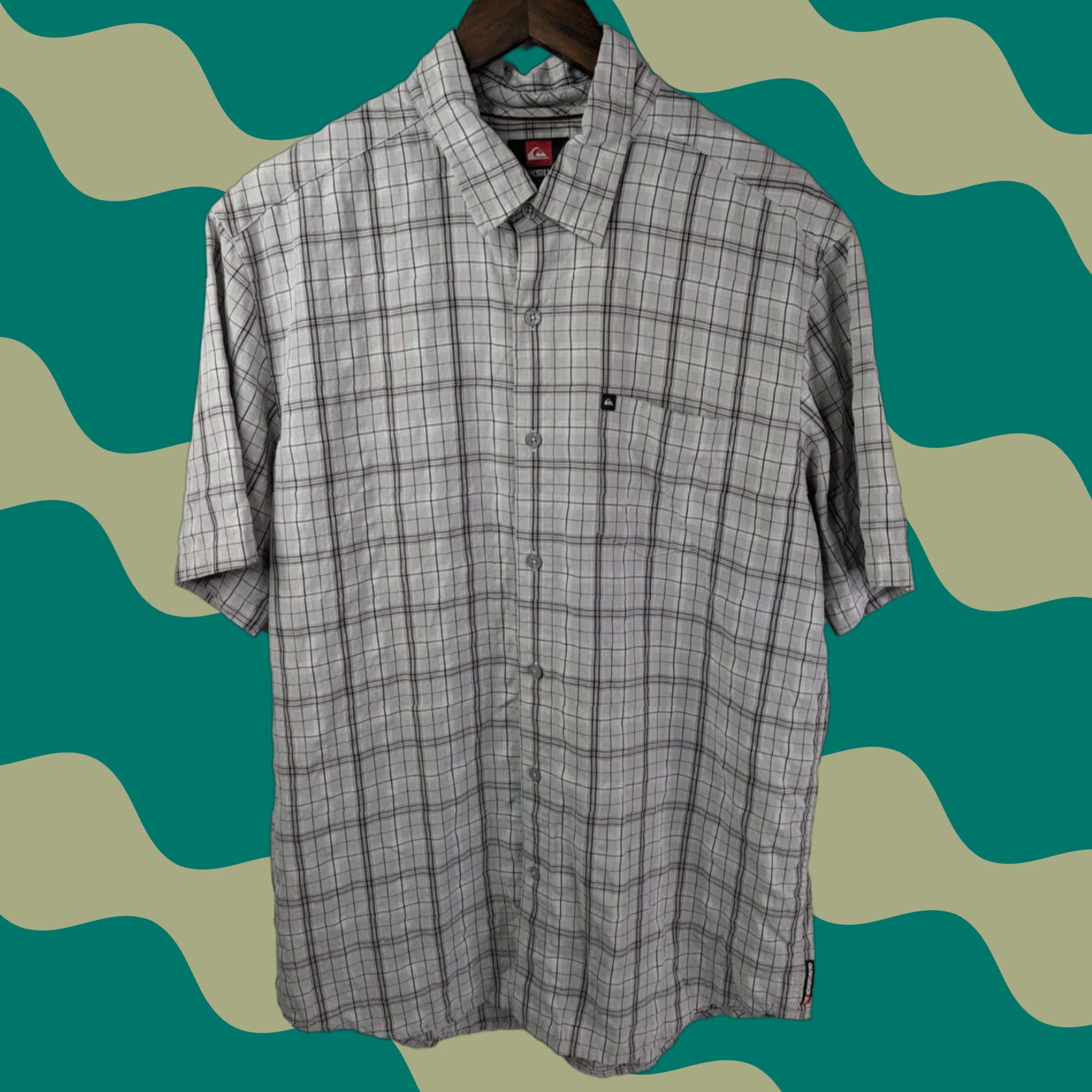 Quiksilver Quiksilver Shirt Men L Grey Rayon Blend Short Sleeve Button Skate Summer Casual Size US L / EU 52-54 / 3 - 1 Thumbnail