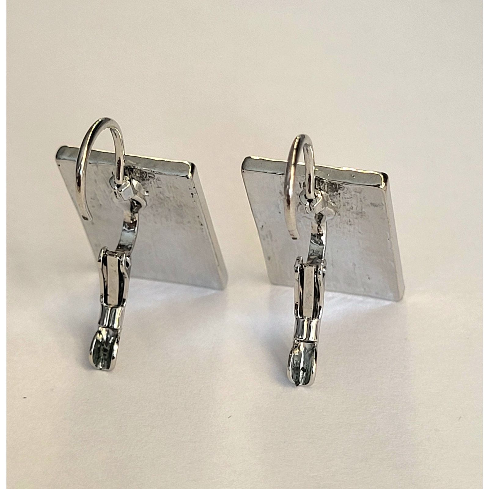 Other Silver Enamel Artisan Earrings Mardi Gras Lever Pierced Boho Size ONE SIZE - 3 Thumbnail