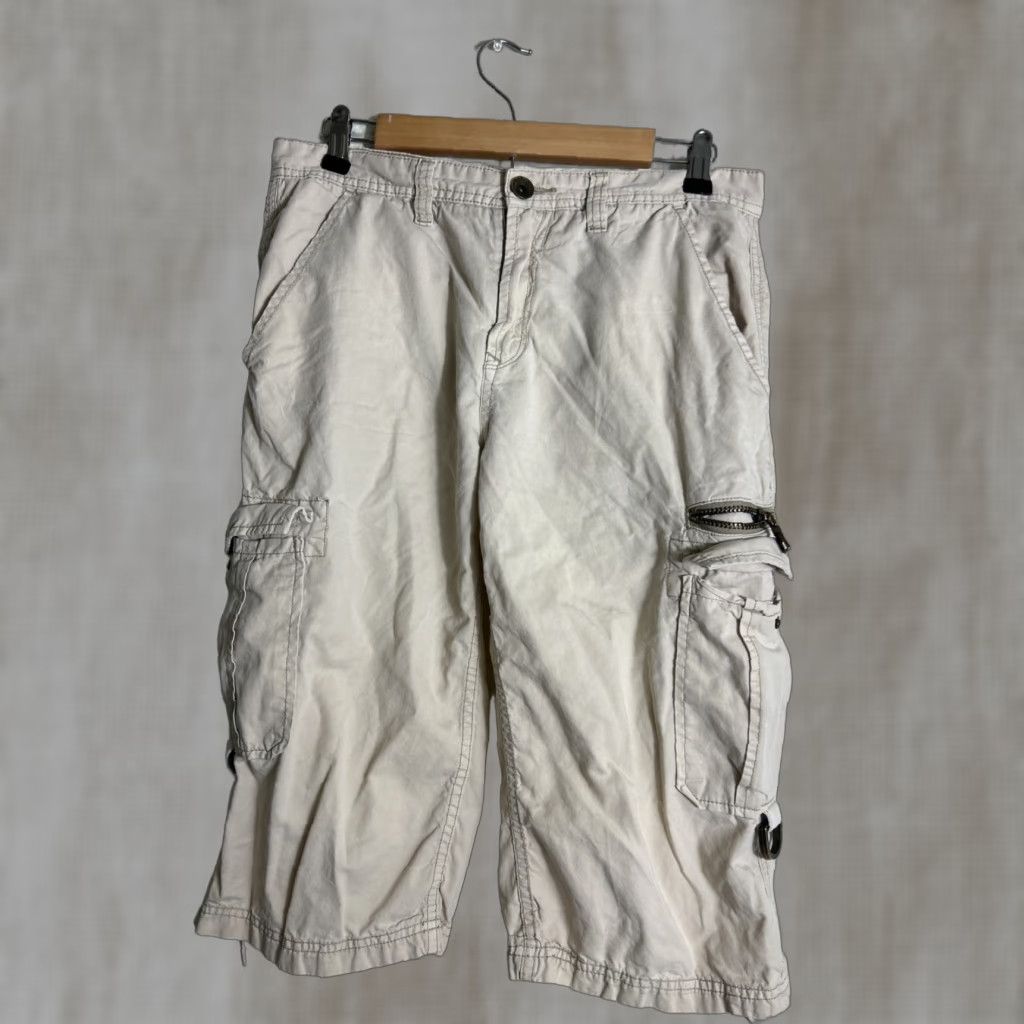 Guess Guess Baggy Long Cargo Shorts Cotton Beige 31x16 Size US 31 - 1 Thumbnail