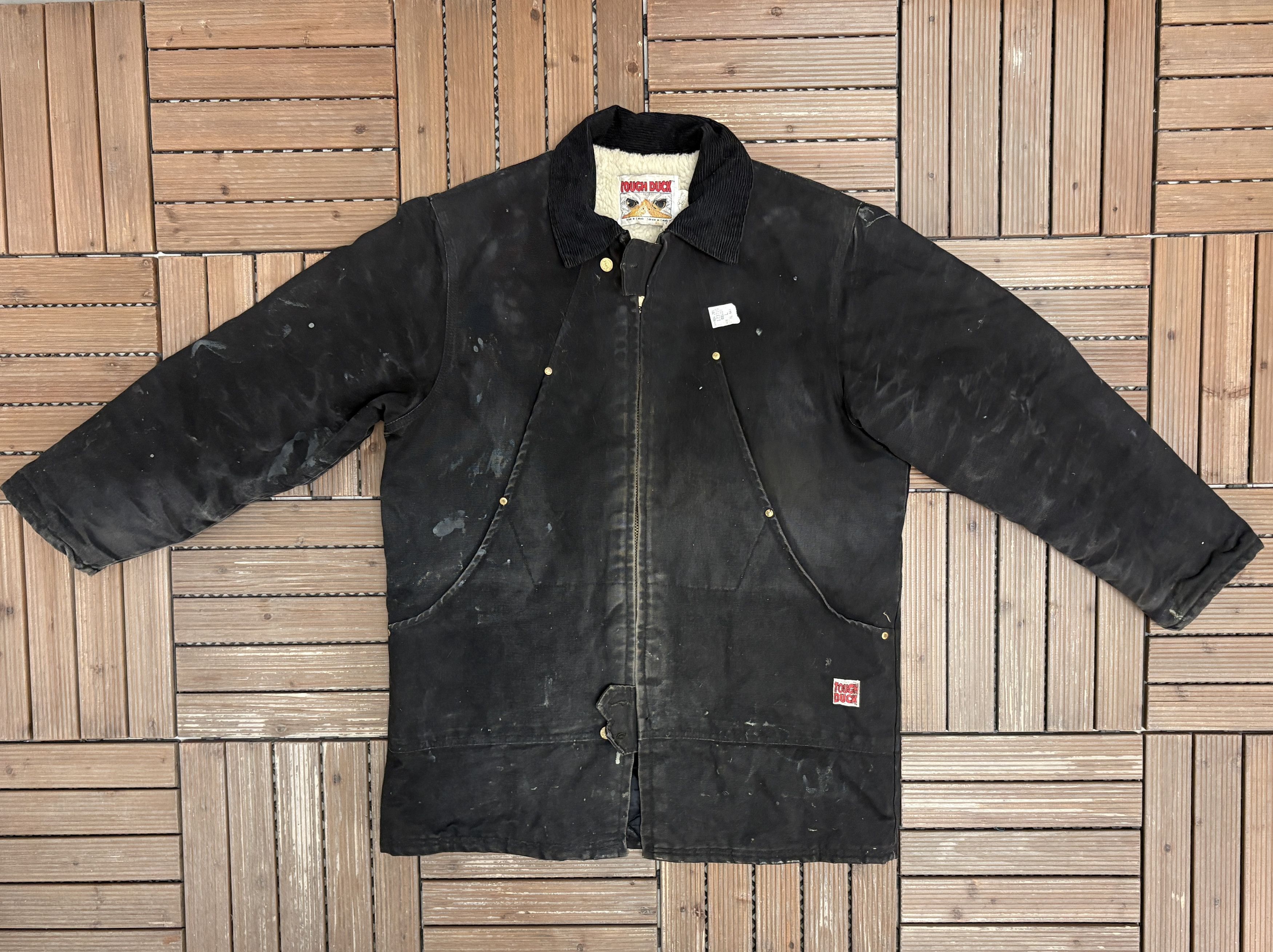 Vintage Tough Duck Vintage Black Distressed Workwear Jacket Size US L / EU 52-54 / 3 - 5 Thumbnail