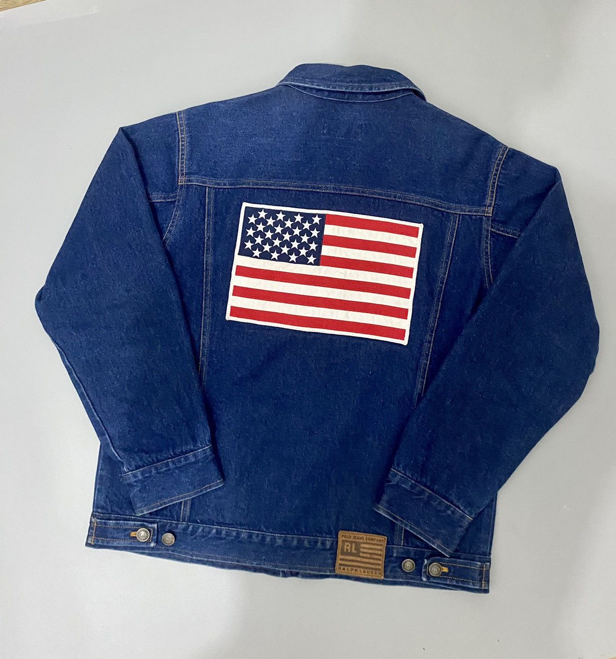 Ralph Lauren 💥American Flag💥Vintage Ralph Laurent Denim Jacket Size US M / EU 48-50 / 2 - 1 Thumbnail