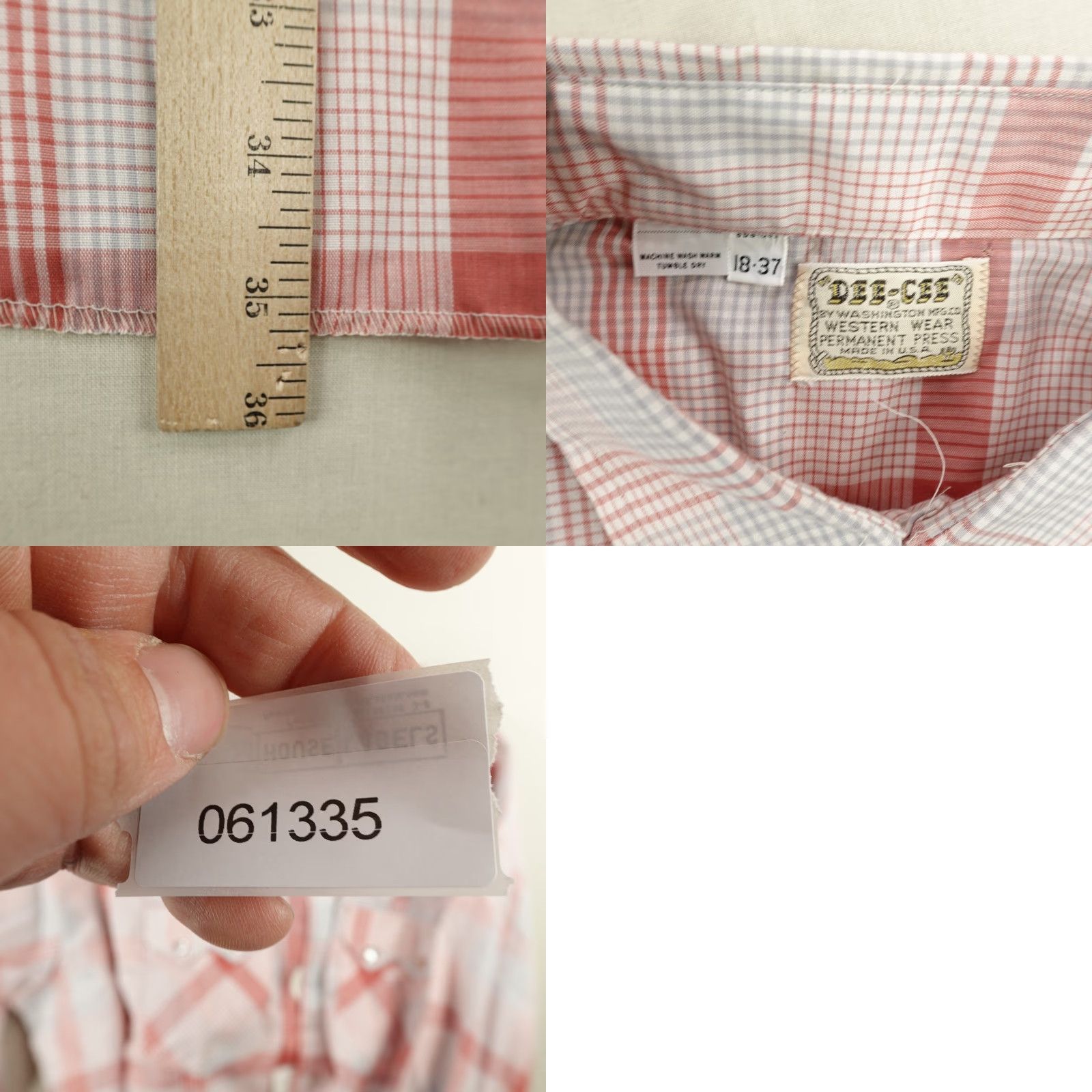Vintage Vintage Dee Cee Western Shirt Mens 18 2XL Red Plaid Pearl Snap Long Tail USA 70s Size US XXL / EU 58 / 5 - 8 Thumbnail
