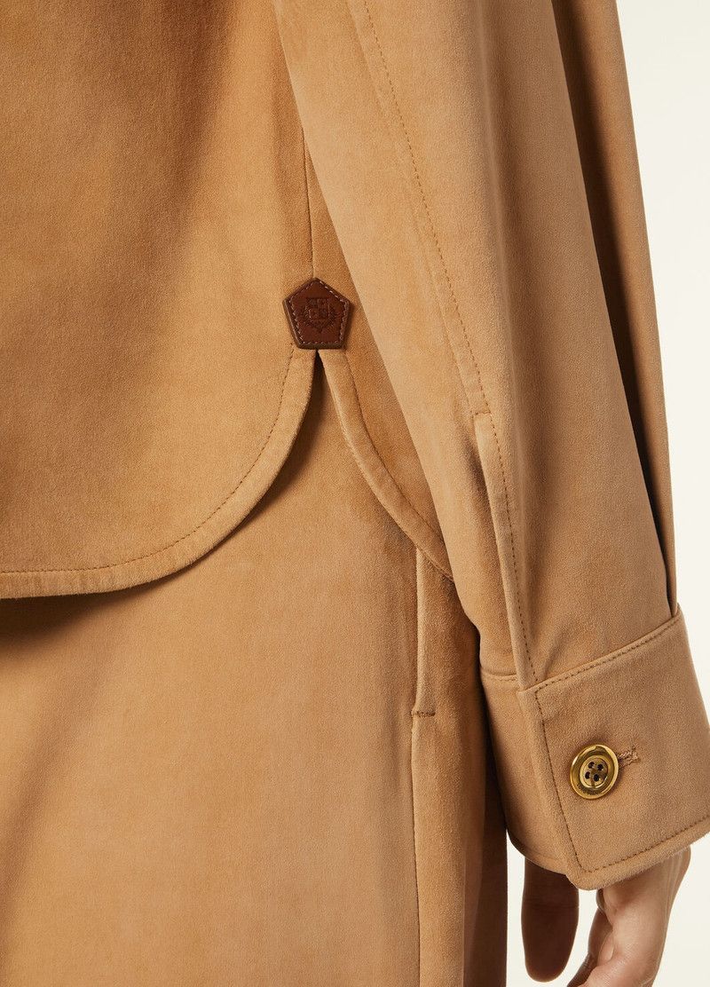 Loro Piana o1srvl11e0526 FAP2830 Lowered Suede Yannis Shirt in Brown Size L / US 10 / IT 46 - 3 Thumbnail