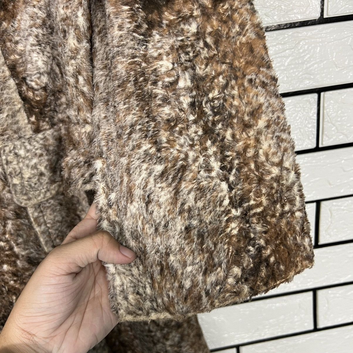 Vintage 80's LAMER Faux Fur Rayon Long Coat #4132-C188 Size M / US 6-8 / IT 42-44 - 8 Thumbnail