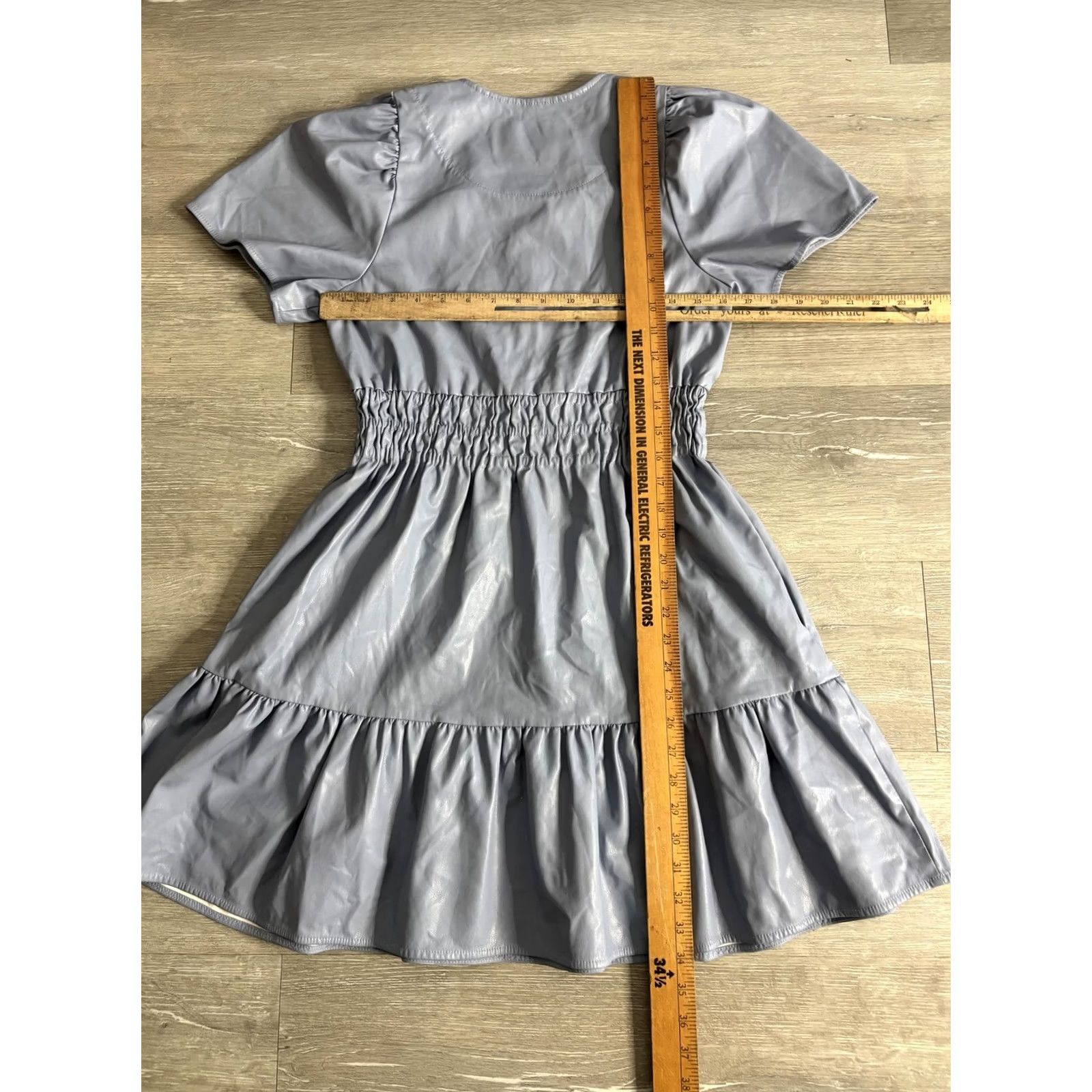 Anthropologie By Anthropologie Faux Leather Mini Dress Womens S Gray Size S / US 4 / IT 40 - 5 Thumbnail