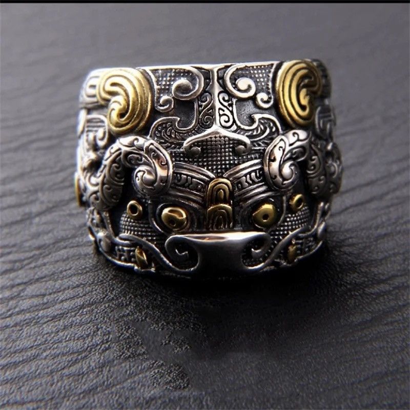 Designer × Jewelry Domineering Divine Beast Pattern Ring Size ONE SIZE - 4 Thumbnail