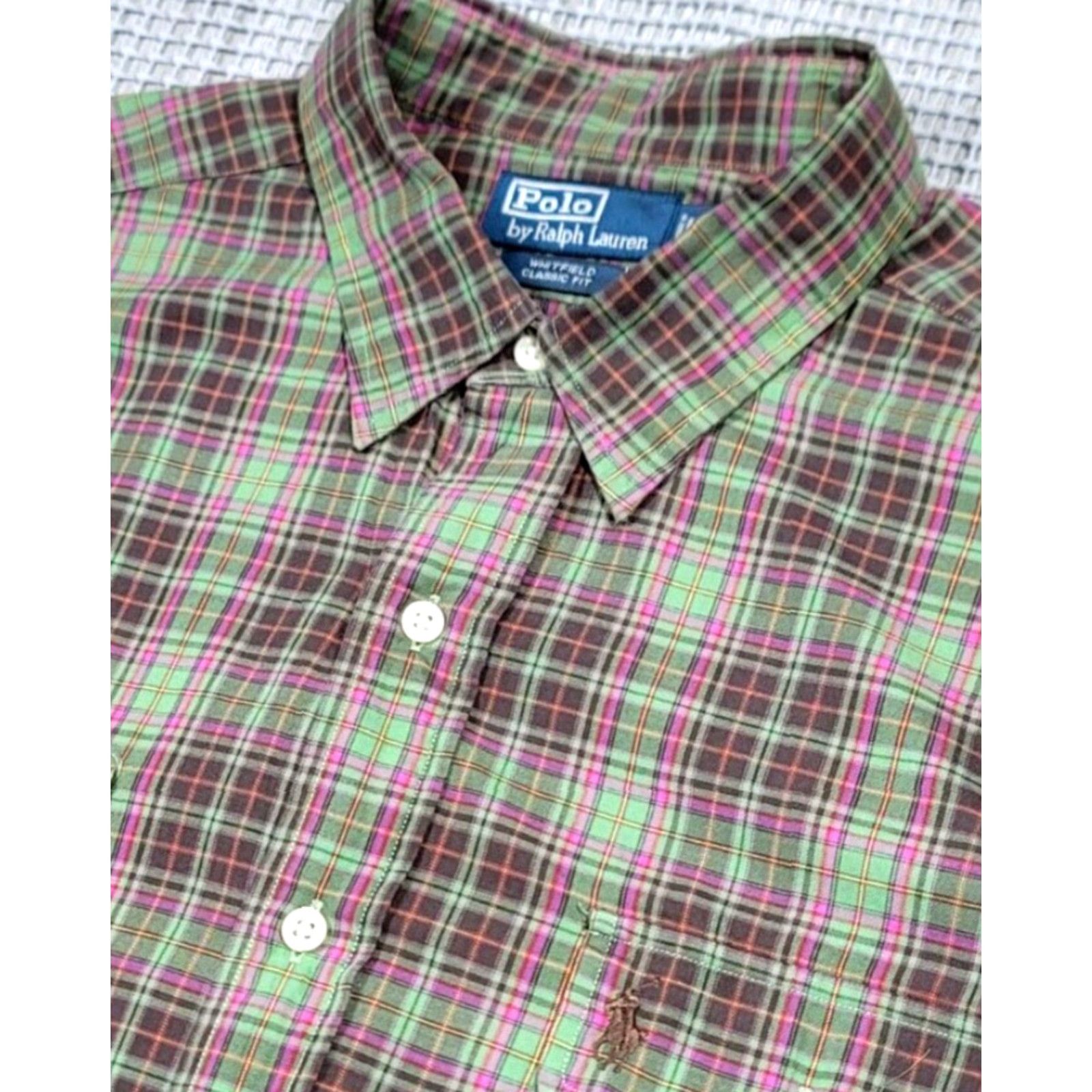Polo Ralph Lauren VINTAGE Polo Ralph Lauren Men XL Whitfield Plaid Button Up Classic Long Sleeve Shirt Size US XL / EU 56 / 4 - 5 Thumbnail