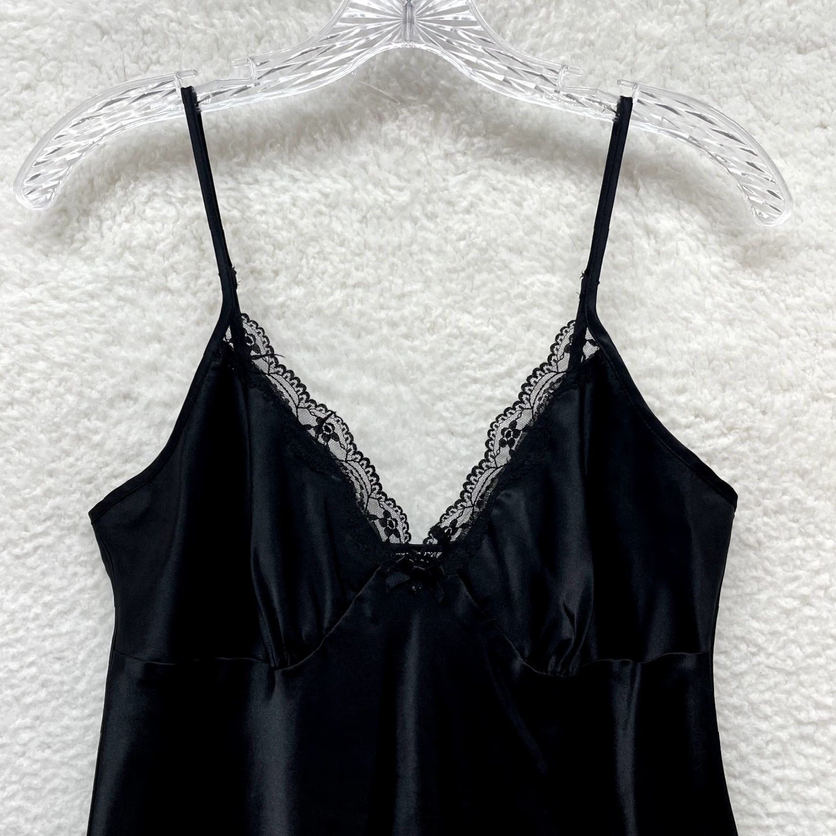 Vintage VINTAGE Y2K Maxi Slip Dress Nightgown Satin Black Edwardian Victorian M Adults Mens Womens Girls Size M / US 6-8 / IT 42-44 - 3 Thumbnail