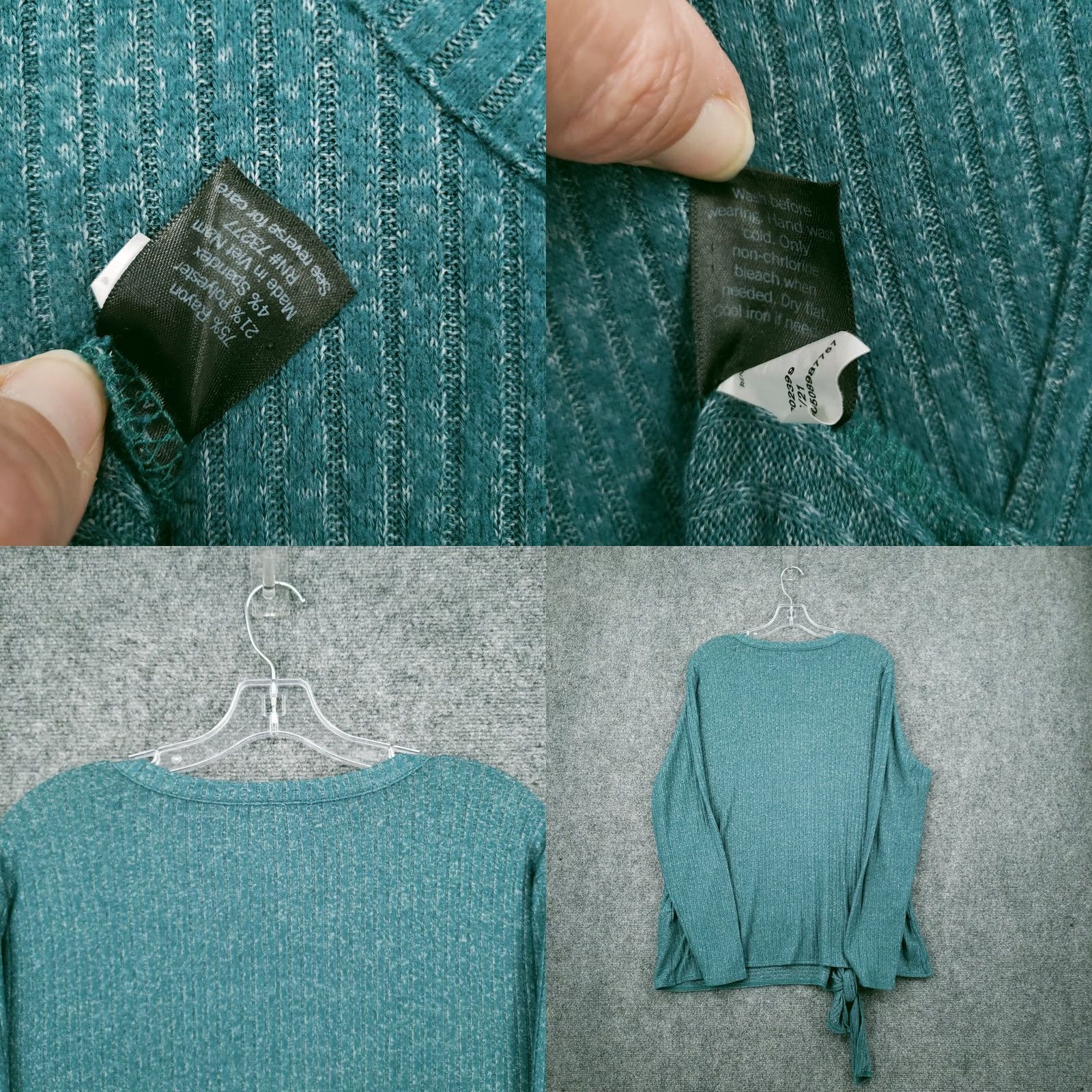 Vintage Simply Vera Vera Wang Sweater Womens XL Blue Green Round Neck Tie Long Sleeve Size XL / US 12-14 / IT 48-50 - 8 Thumbnail