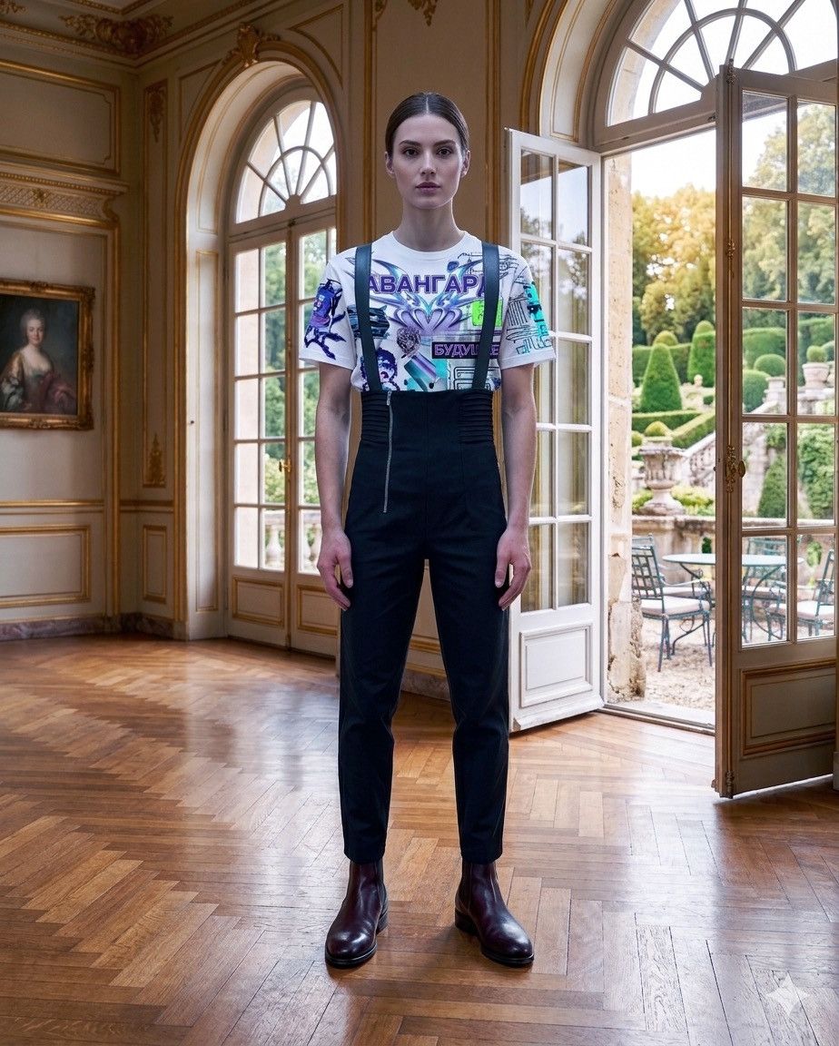 Marithe + Francois Girbaud Style Rick Owens Overalls High Waist Suspender Pants Size 28" / US 6 / IT 42 - 1 Thumbnail