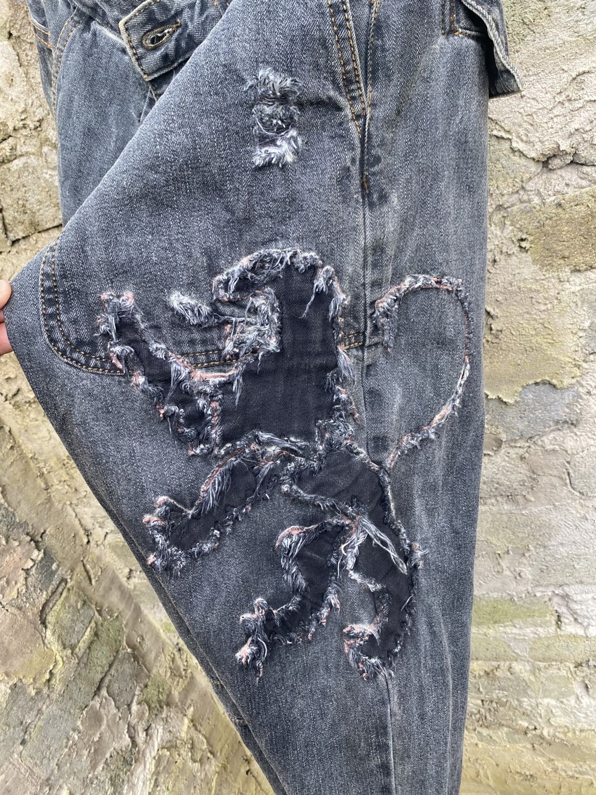 Japanese Brand Tough Jeansmith Lion Patch Banana Bootcut Jeans Size US 30 / EU 46 - 12 Thumbnail