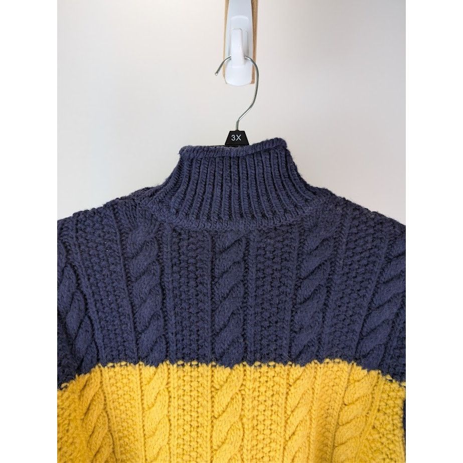 Aime Leon Dore o1rshd1 Aran Cable Mockneck Sweater in Navy Size US M / EU 48-50 / 2 - 15 Thumbnail