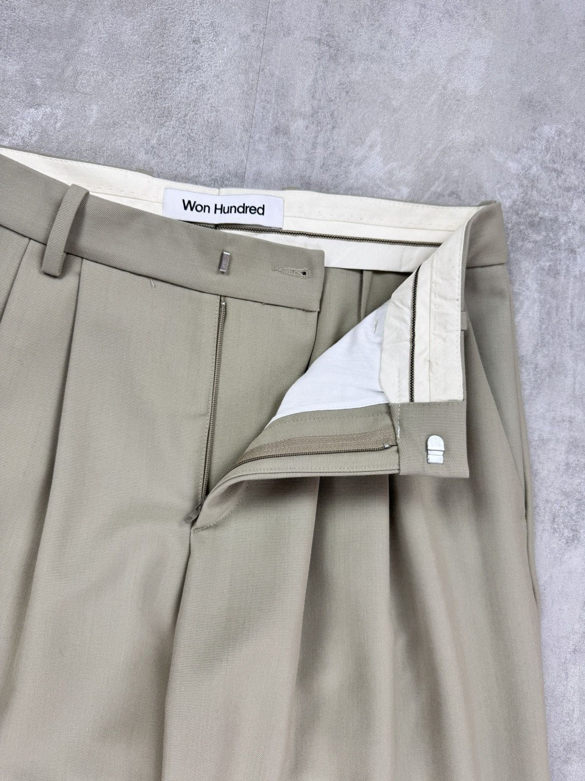 Japanese Brand × Won Hundred Authentic Won Hundred Pleated Trousers Beige Pants Womens Size 36" / US 14 / IT 50 - 3 Thumbnail