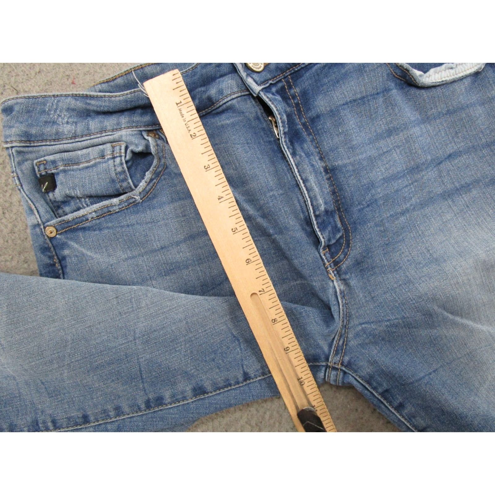 Vintage Kancan Womens Jeans Distressed Medium Wash Size 13 30 Stretch Denim 5-Pocket Ankle Regular Fit Blue Medium Wash Womens Jeans Size 34" / US 12 / IT 48 - 7 Thumbnail