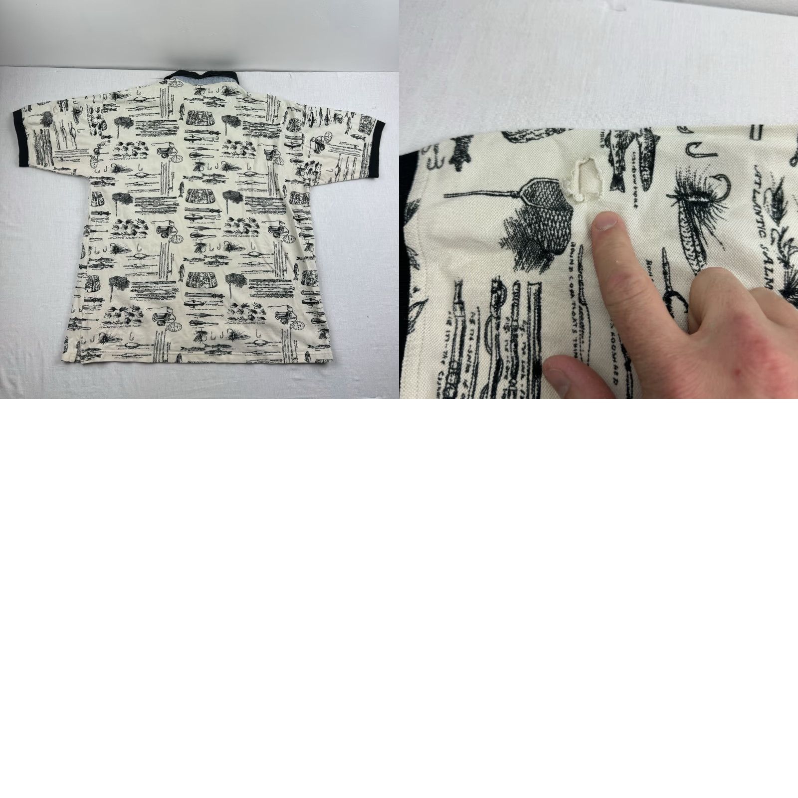 Vintage Vintage Knights Of Round Table Polo Shirt Print Fishing Lure Cream Large Adult Size US L / EU 52-54 / 3 - 8 Thumbnail
