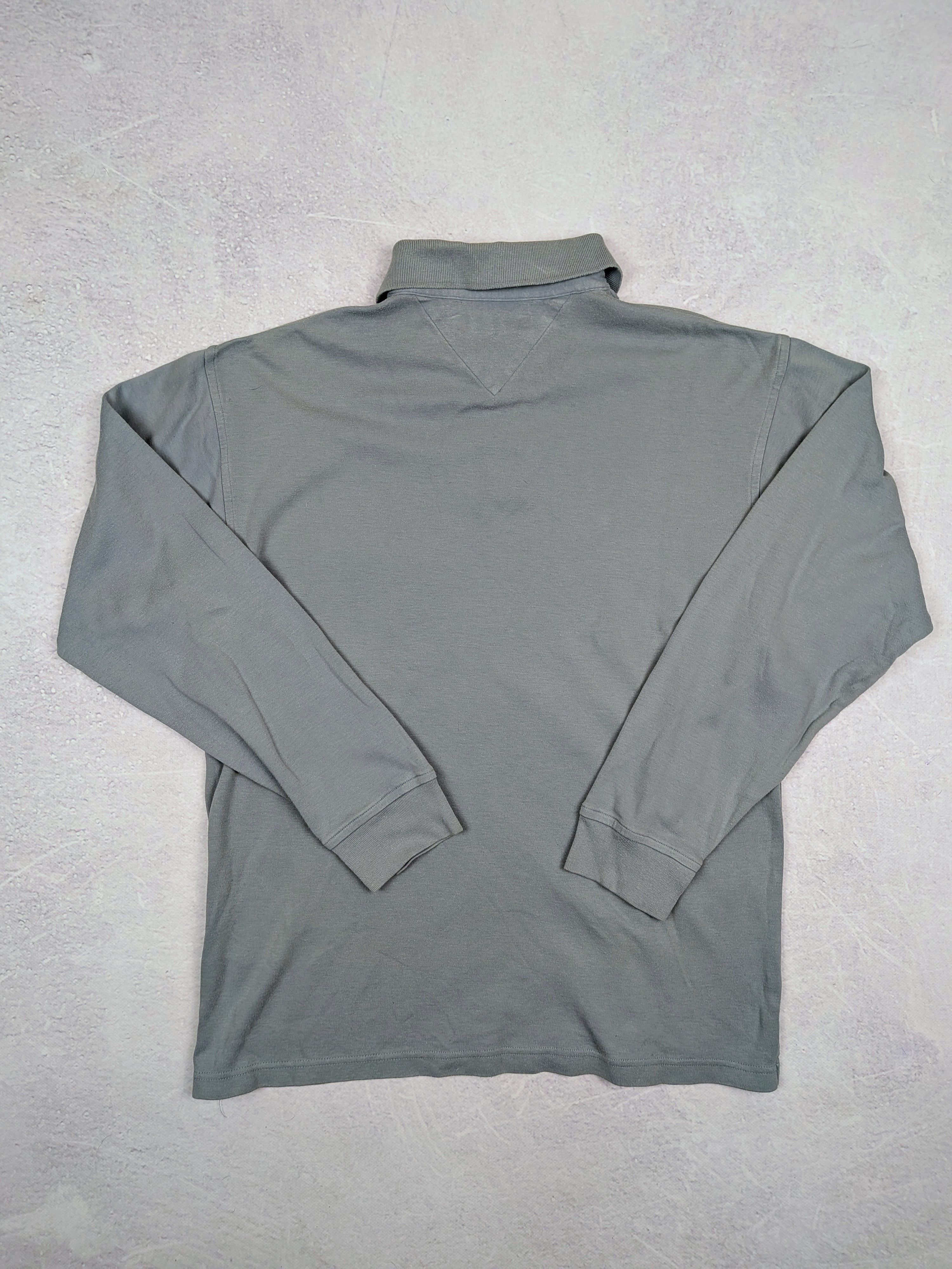 Tommy Hilfiger Tommy Hilfiger Vintage Rugby Shirt Jumper Turquoise Size M/L Size US L / EU 52-54 / 3 - 2 Thumbnail