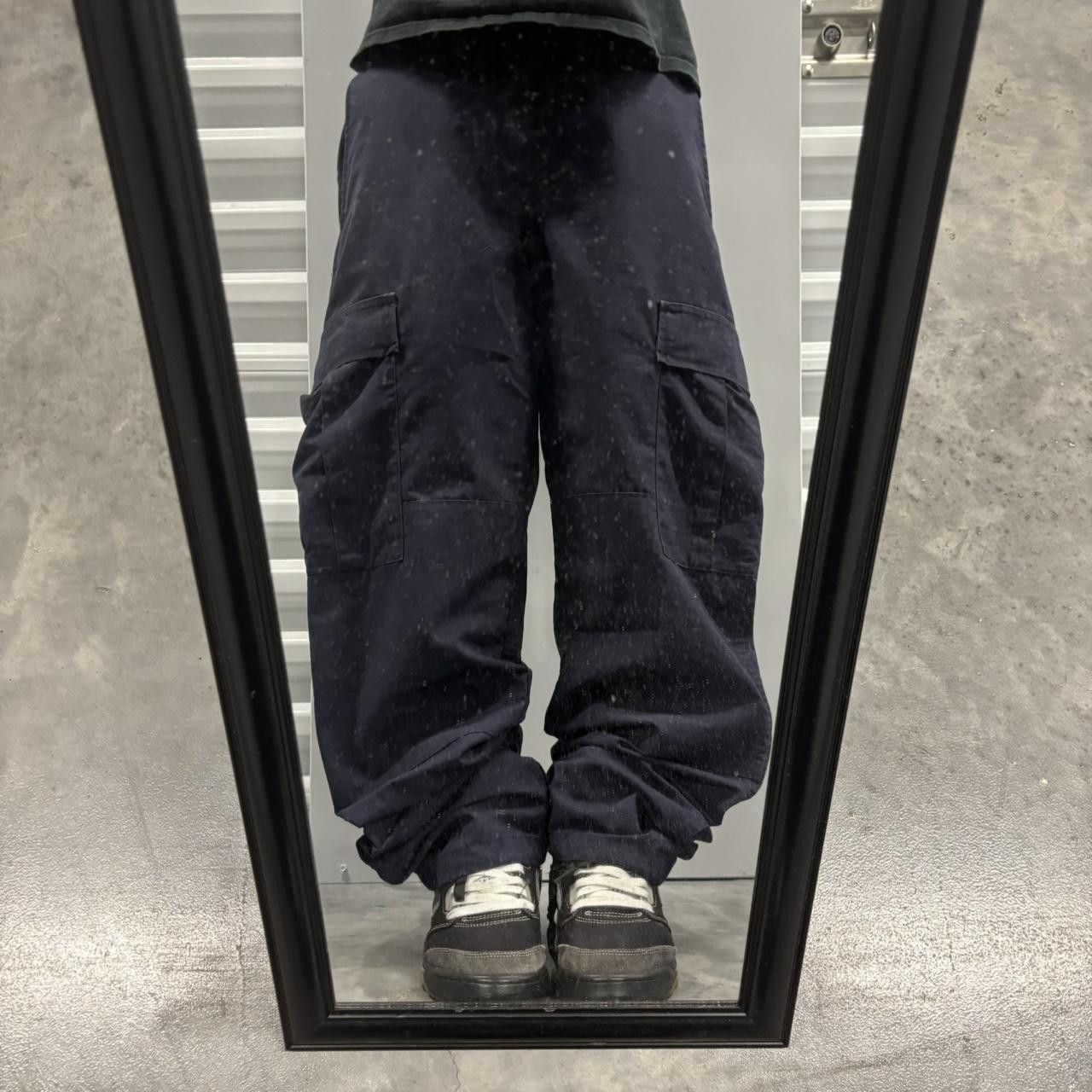 Japanese Brand × Vintage Crazy Vintage Y2K/2000s Baggy Navy Blue Skater Cargo Pants! Size US 33 - 1 Thumbnail