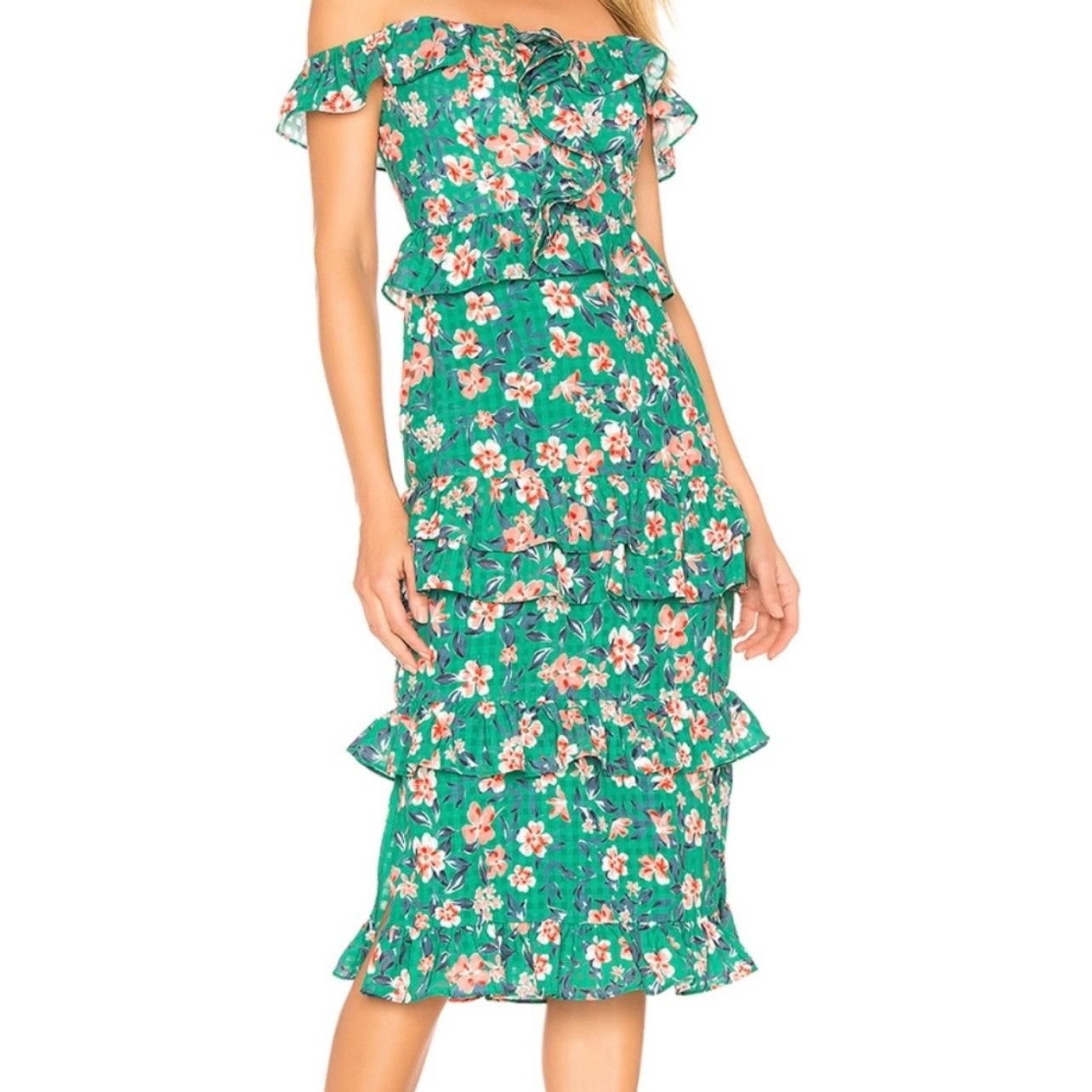 Anthropologie Tularosa Kelly Green Floral Lily Dress size M C6 | Grailed