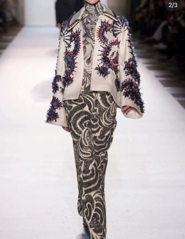 Dries Van Noten DRIES VAN NOTEN size:26 Feather-printed jeans Size 26" / US 2 / IT 38 - 3 Thumbnail