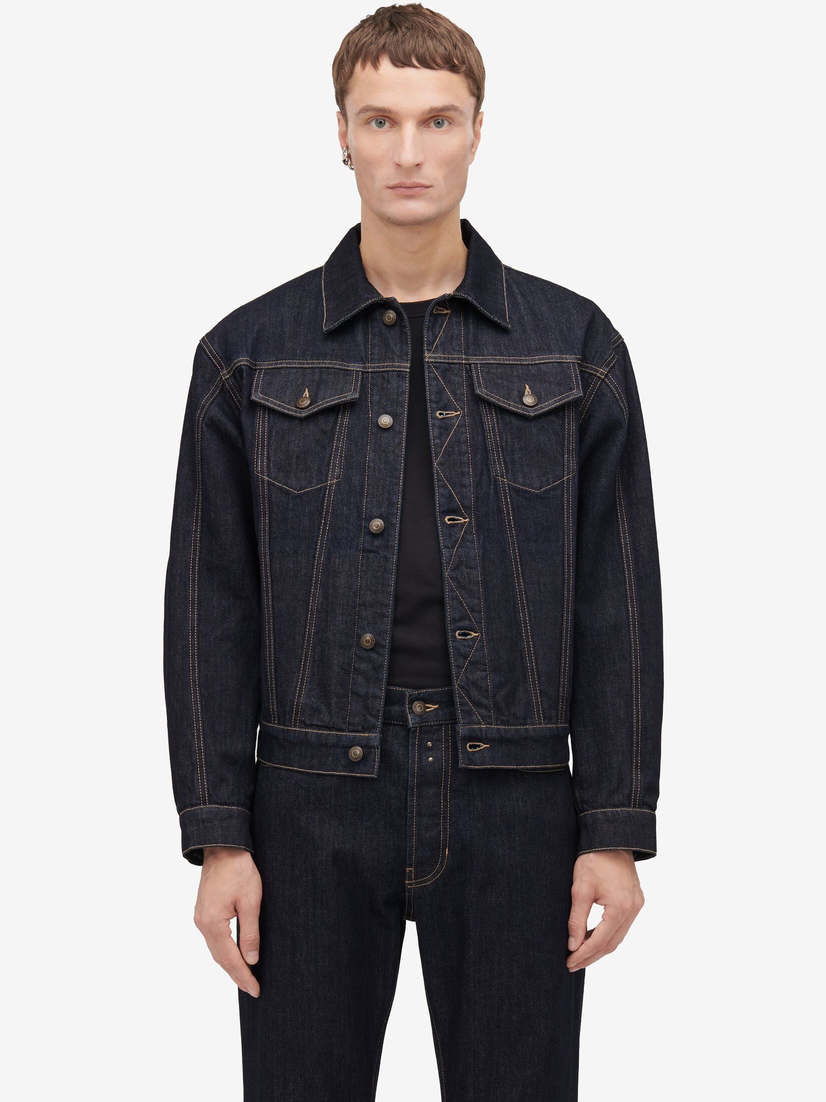 Alexander McQueen o1w1db10725 Dropped Shoulder Denim Jacket in Indigo Size US S / EU 44-46 / 1 - 5 Thumbnail