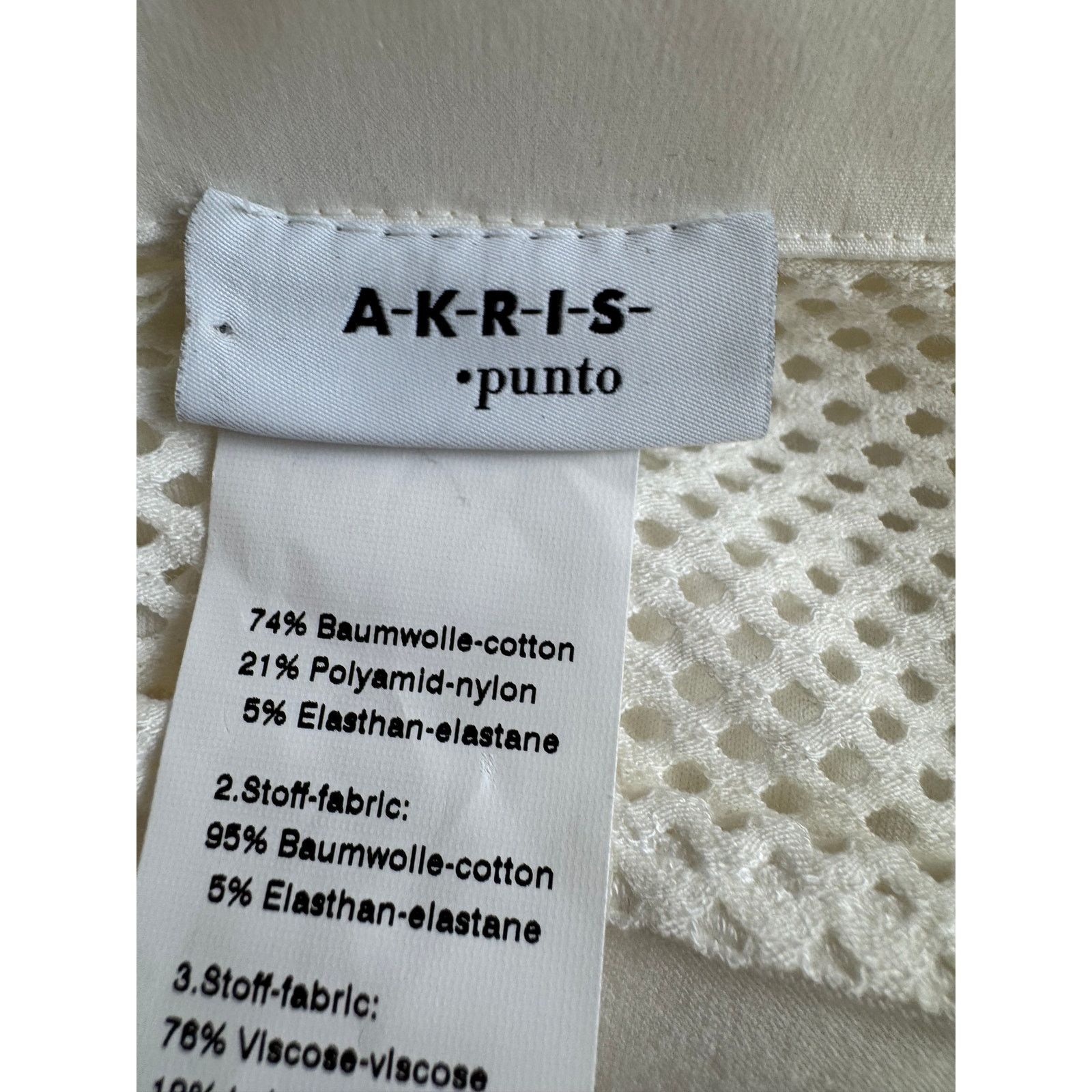 Akris Akris Punto White V-Neck Mesh Sleeve Button-Up Blouse Size L / US 10 / IT 46 - 5 Thumbnail