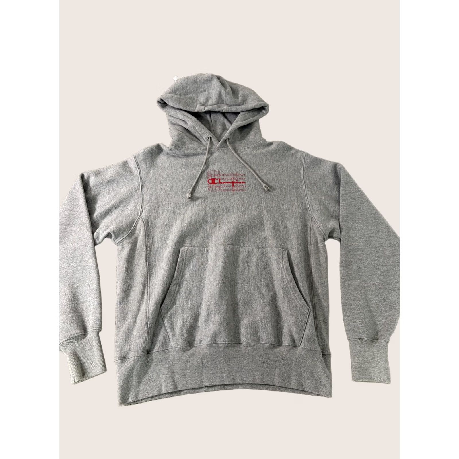 Champion Champion Reverse Weave Hoodie Mens M Gray Graphic Logo Fleece Sweatshirt Size US M / EU 48-50 / 2 - 1 Thumbnail