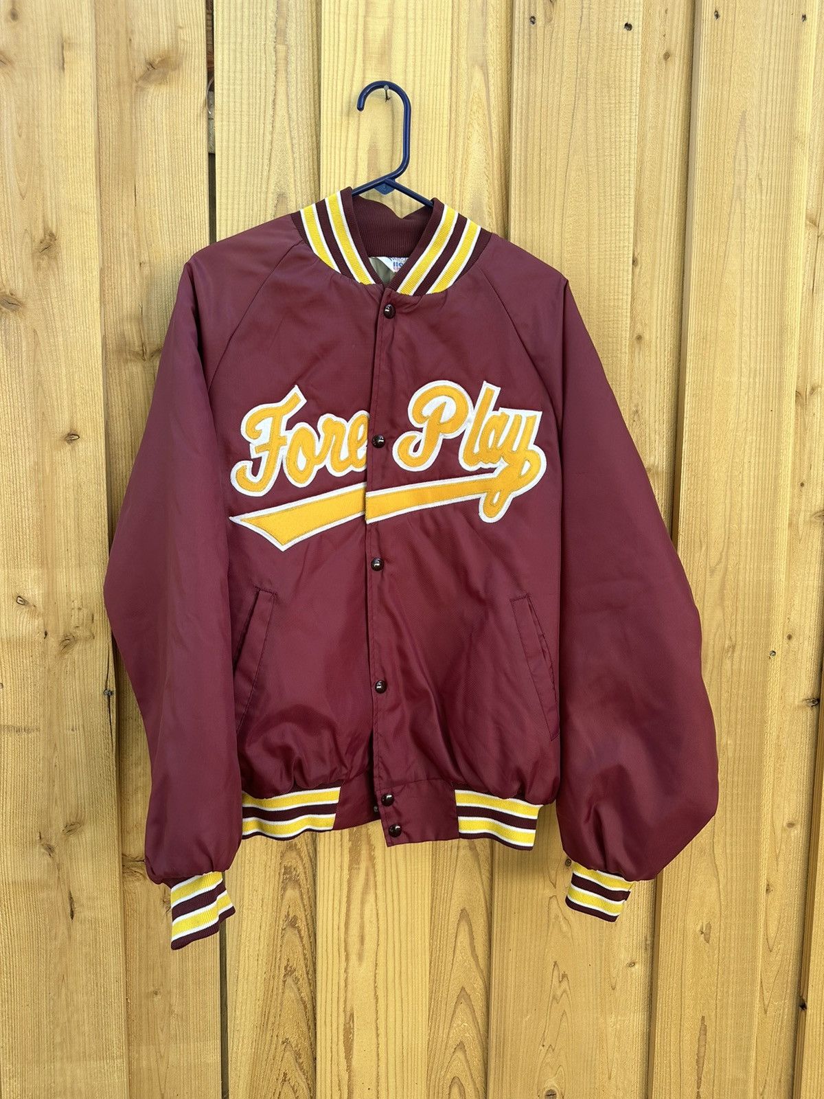 image of Varsity Jacket in Burgundy, Men's (Size Large)