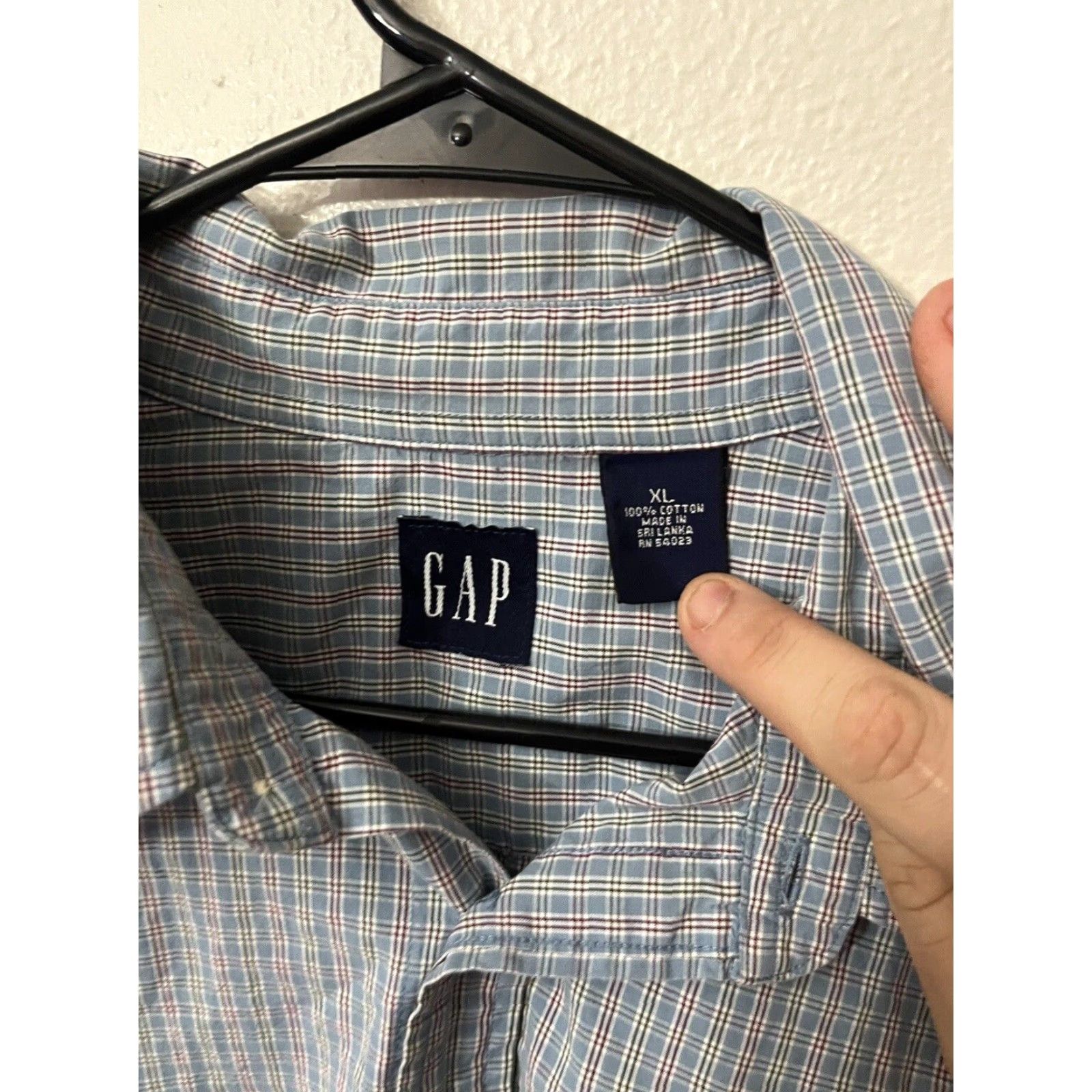 Gap Gap Classic Fit Cotton Button-Up Shirt XL Blue Striped Long Sleeve Mens Size US XL / EU 56 / 4 - 3 Thumbnail