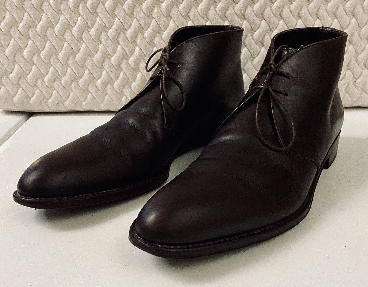 Ermenegildo Zegna Ermenegildo Zegna 🇮🇹 Dk Brown Calfskin Chukka Boots 8.5 D VGC Size US 8.5 / EU 41-42 - 5 Thumbnail
