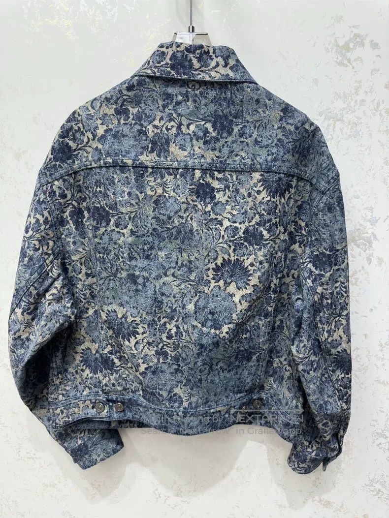 Dior 22 Autumn and Winter Jacquard Denim Silhouette jacket
