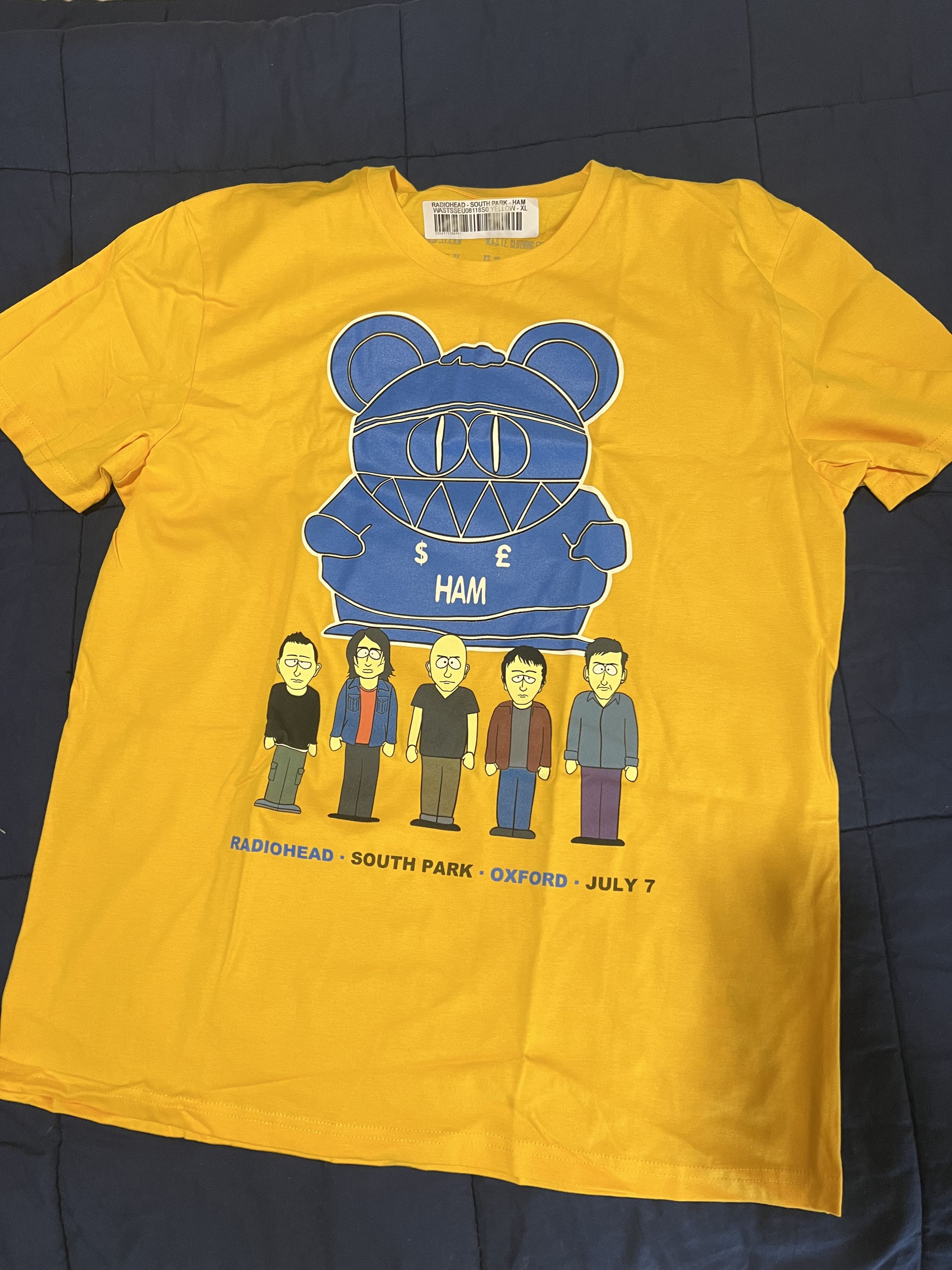 Band Tees RADIOHEAD SOUTH PARK HAM YELLOW T-SHIRT Size US L / EU 52-54 / 3 - 1 Thumbnail