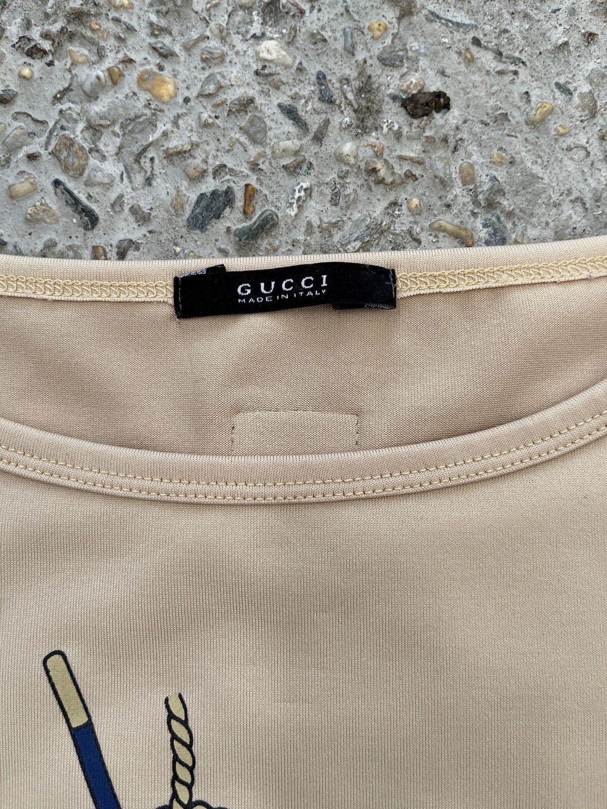 Gucci Nautical Regatta Oar Graphic Boatneck Top - Beige Size M / US 6-8 / IT 42-44 - 4 Thumbnail
