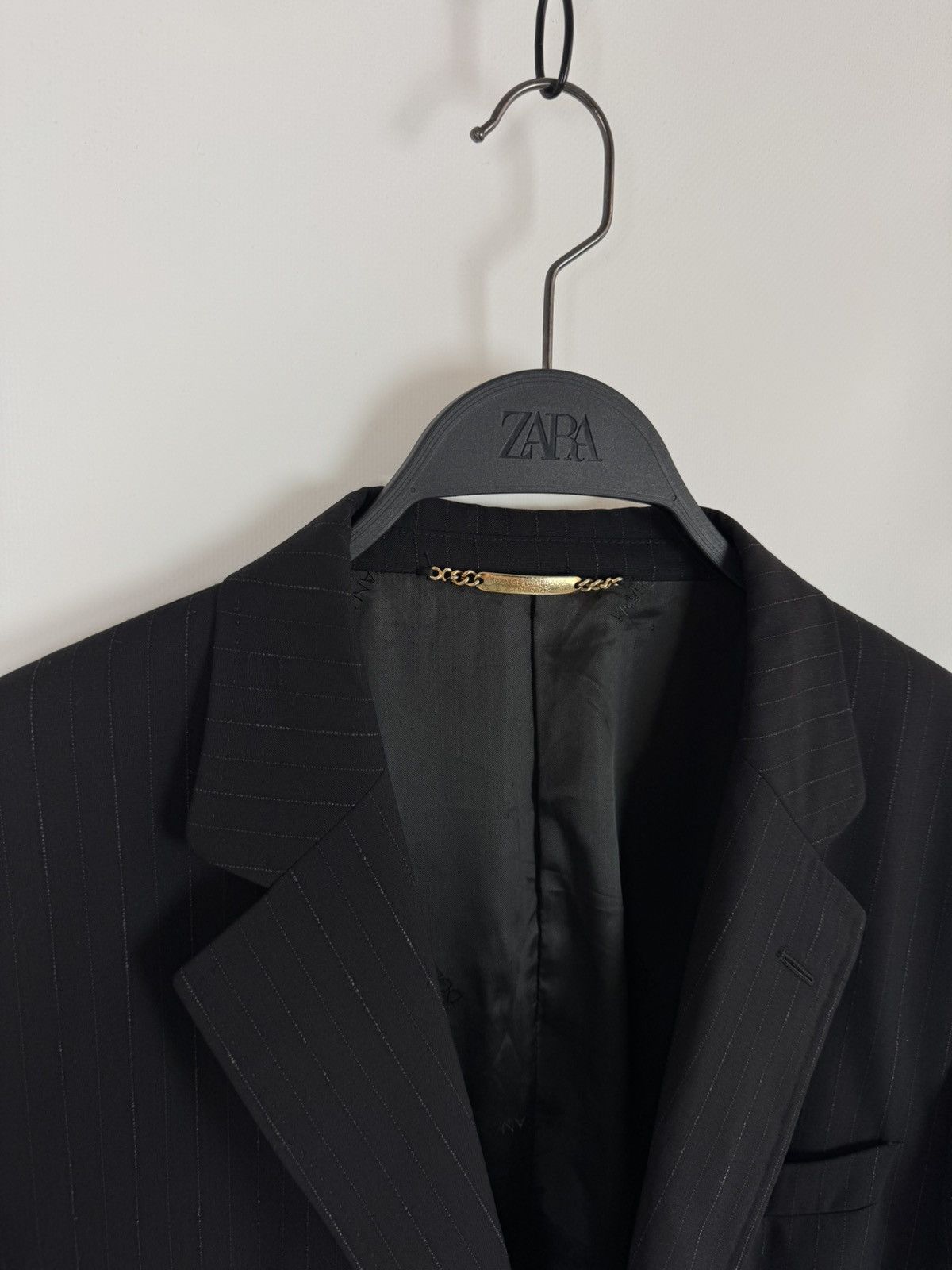 Dolce & Gabbana Dolce&Gabbana Striped Viscose Blend Classic Black Suit Size 54R - 4 Thumbnail