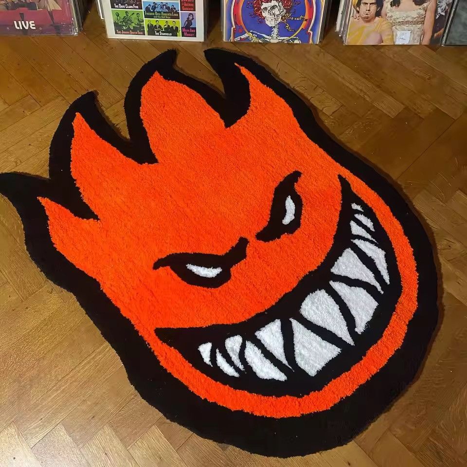 Japanese Brand Cute Funny Fire Rug Carpet 60 X 46 cm Size ONE SIZE - 1 Thumbnail