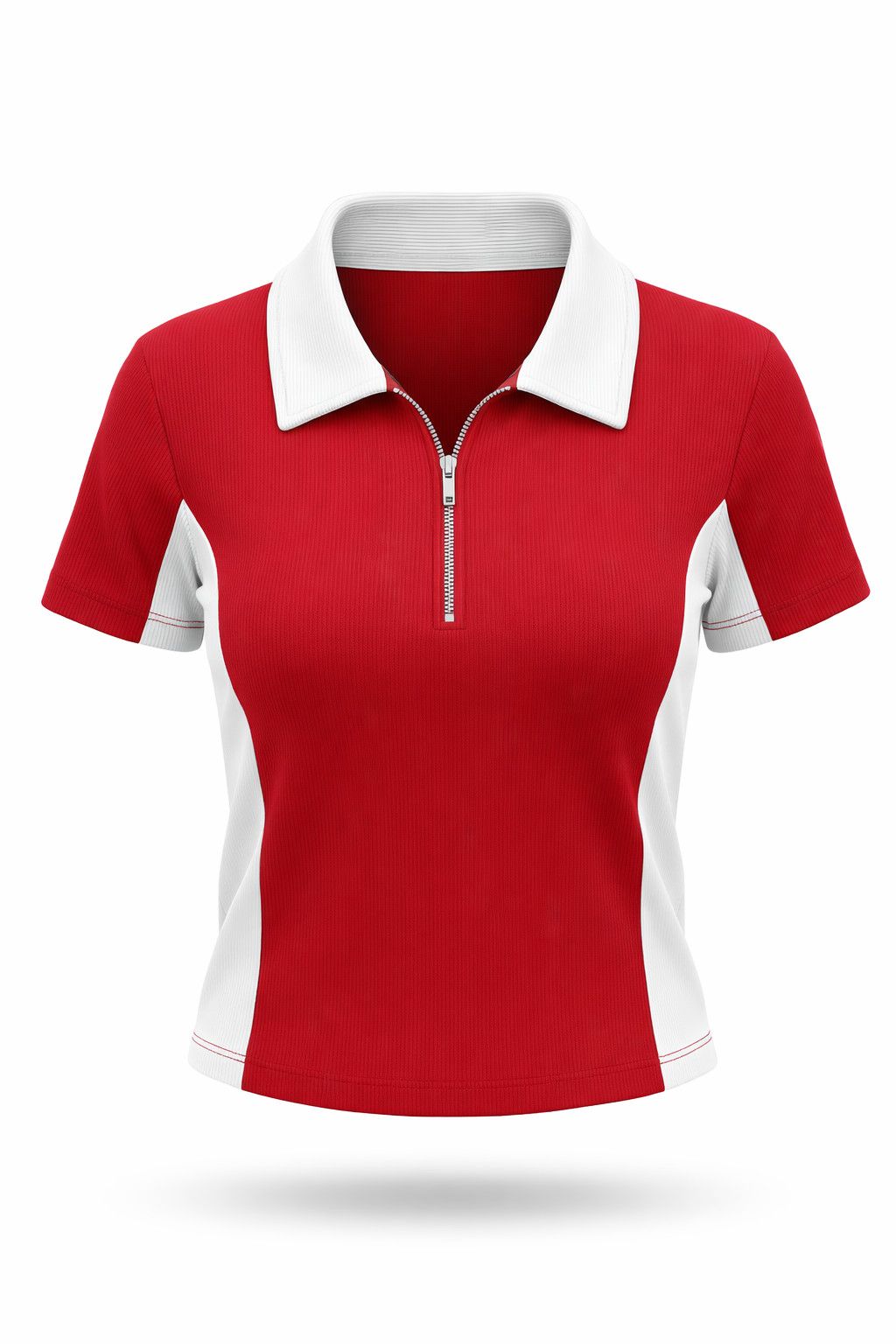 Other Badbee Yoga Half-Zip Polo Red White Ribbed Vintage Athletic Size M / US 6-8 / IT 42-44 - 1 Preview