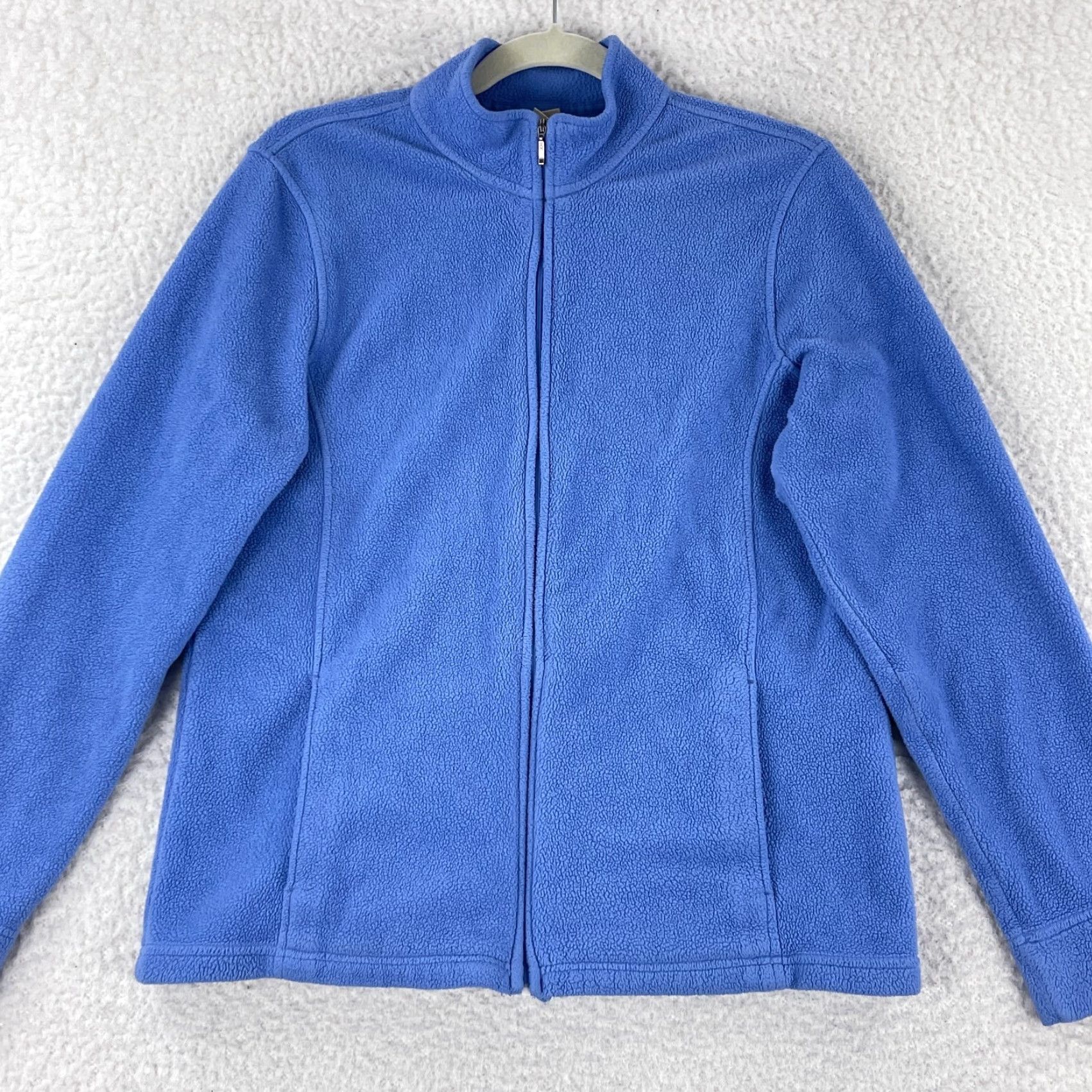 Vintage L.L. Bean Blue Fleece Full Zip Sweater Womens Long Sleeve Mock Neck Size Medium Regular Size M / US 6-8 / IT 42-44 - 2 Thumbnail