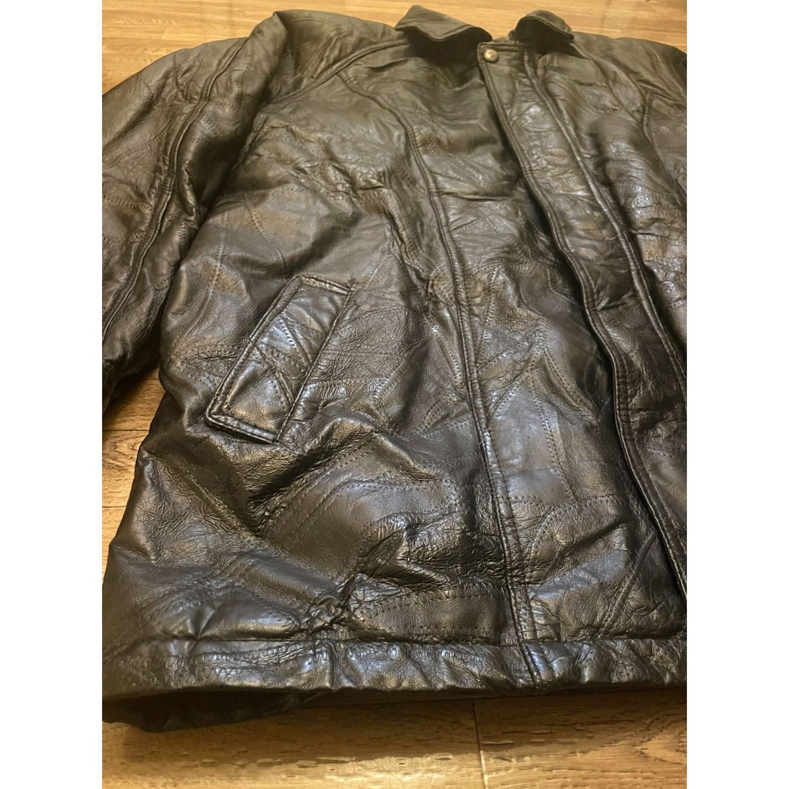 Our Legacy VINTAGE Legacy Jacket L Black VTG Leather Patchwork Size Collared Full Zip Fur Lined Size US L / EU 52-54 / 3 - 7 Thumbnail