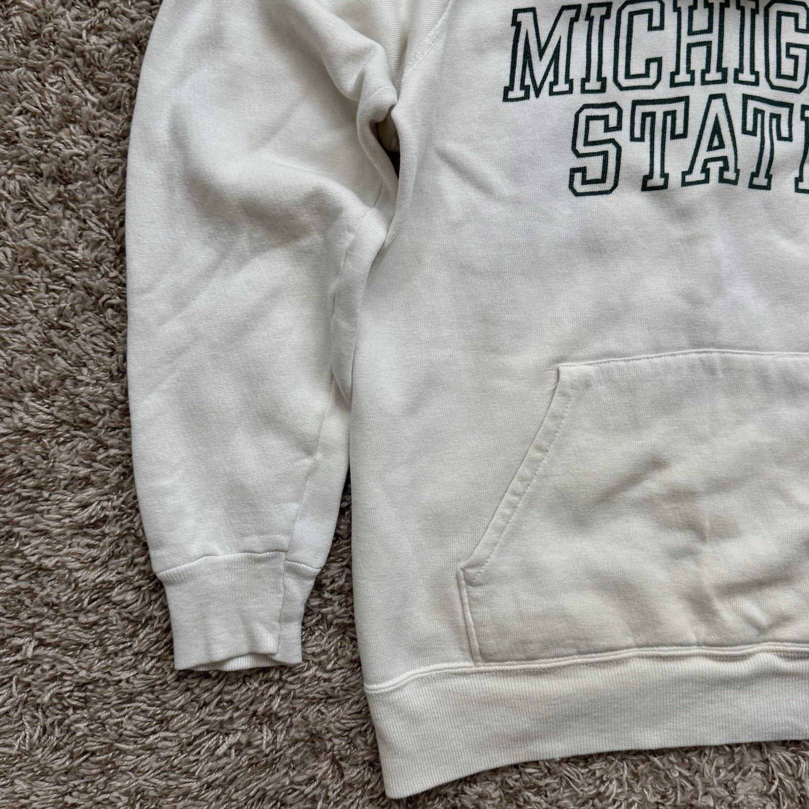 Champion × Vintage Vintage 80’s Champion Hoodie Sweatshirt White Michigan State Size US M / EU 48-50 / 2 - 7 Thumbnail