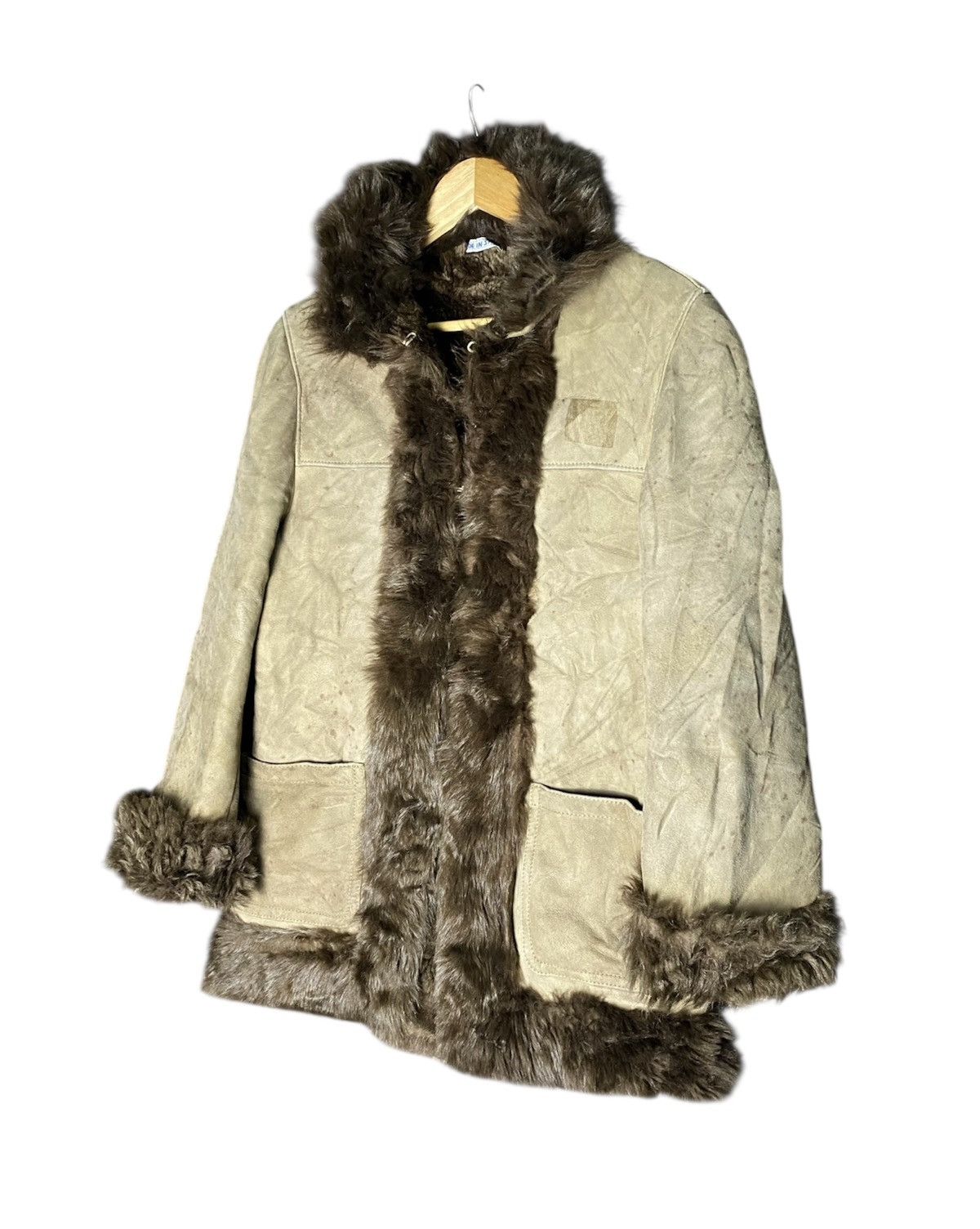 Leather Vintage Faux Fur Sherpa Leather Jacket Size US S / EU 44-46 / 1 - 2 Thumbnail