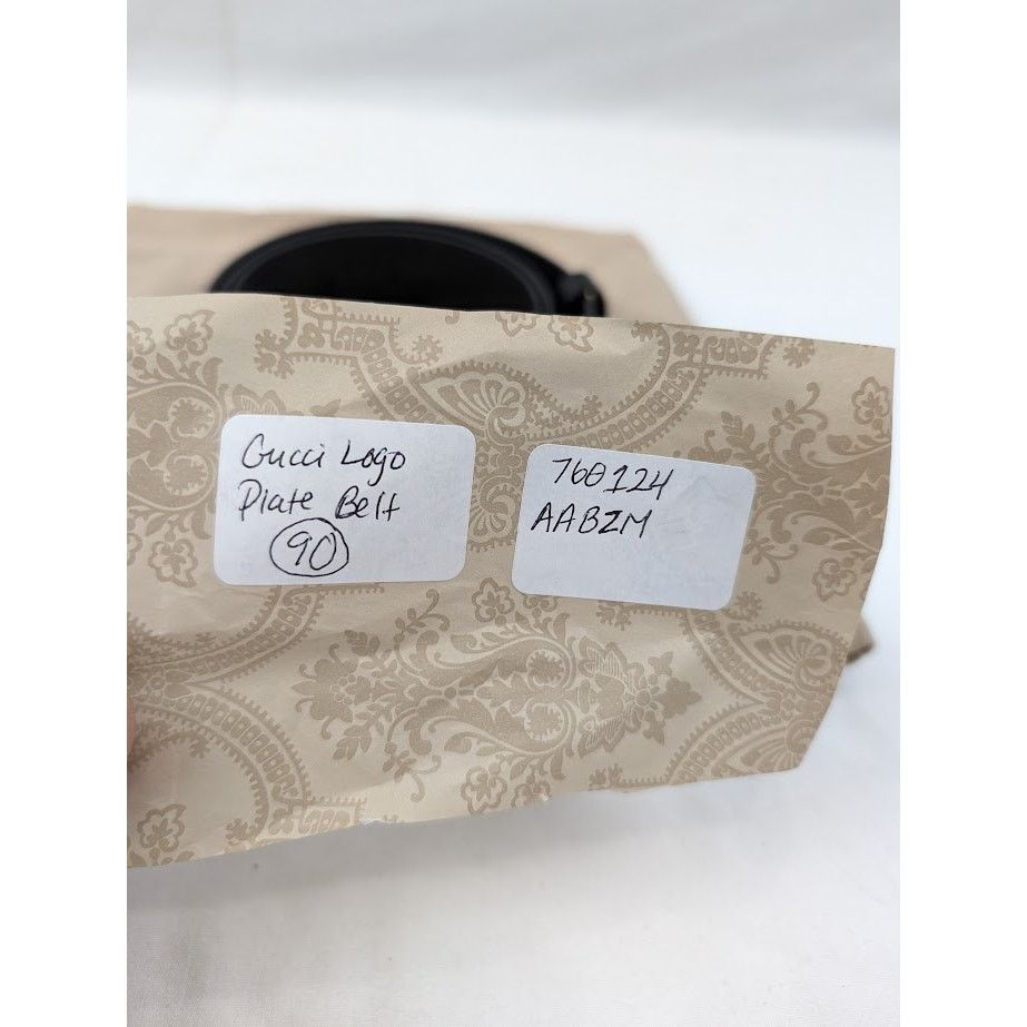 Gucci o1rshd1 Size: 90 CM / Logo Plate Belt in Black Size 36 - 15 Thumbnail