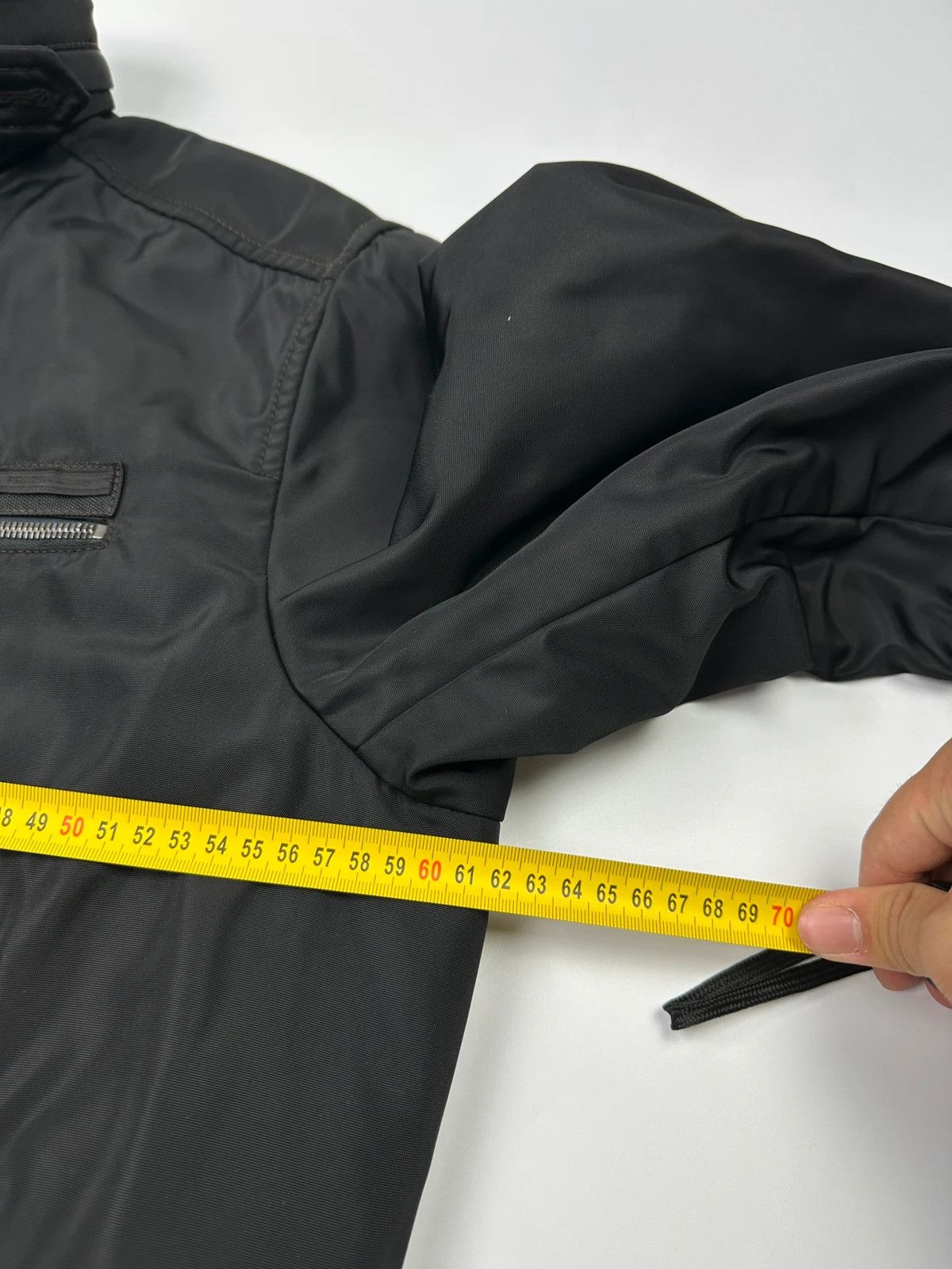 Prada Milano FW2007 Black Thick Hidden Hood Bomber Jacket