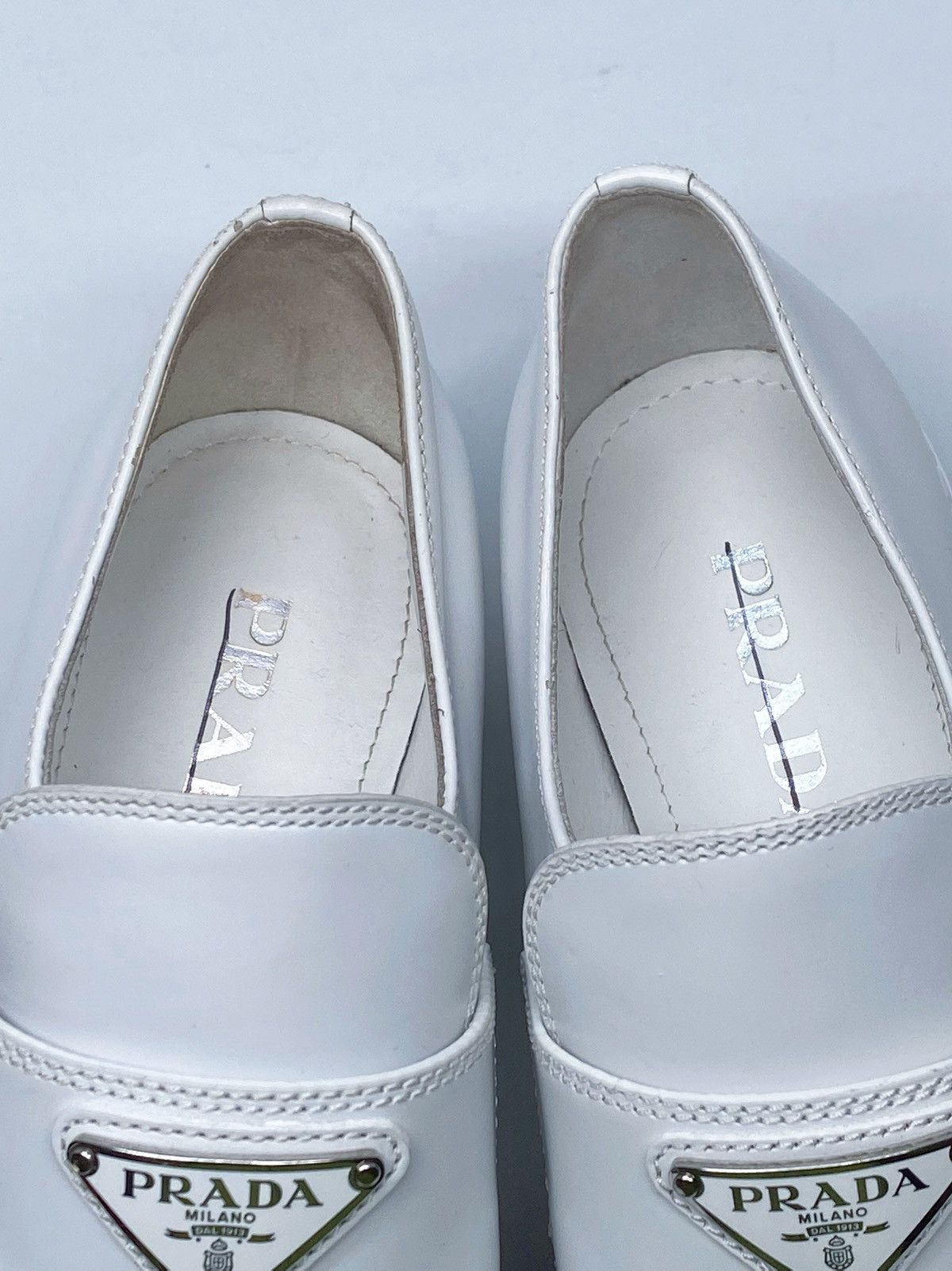 Prada Prada Spazzolato Logo Platform Leather Loafers size 39 Size US 9 / IT 39 - 11 Thumbnail