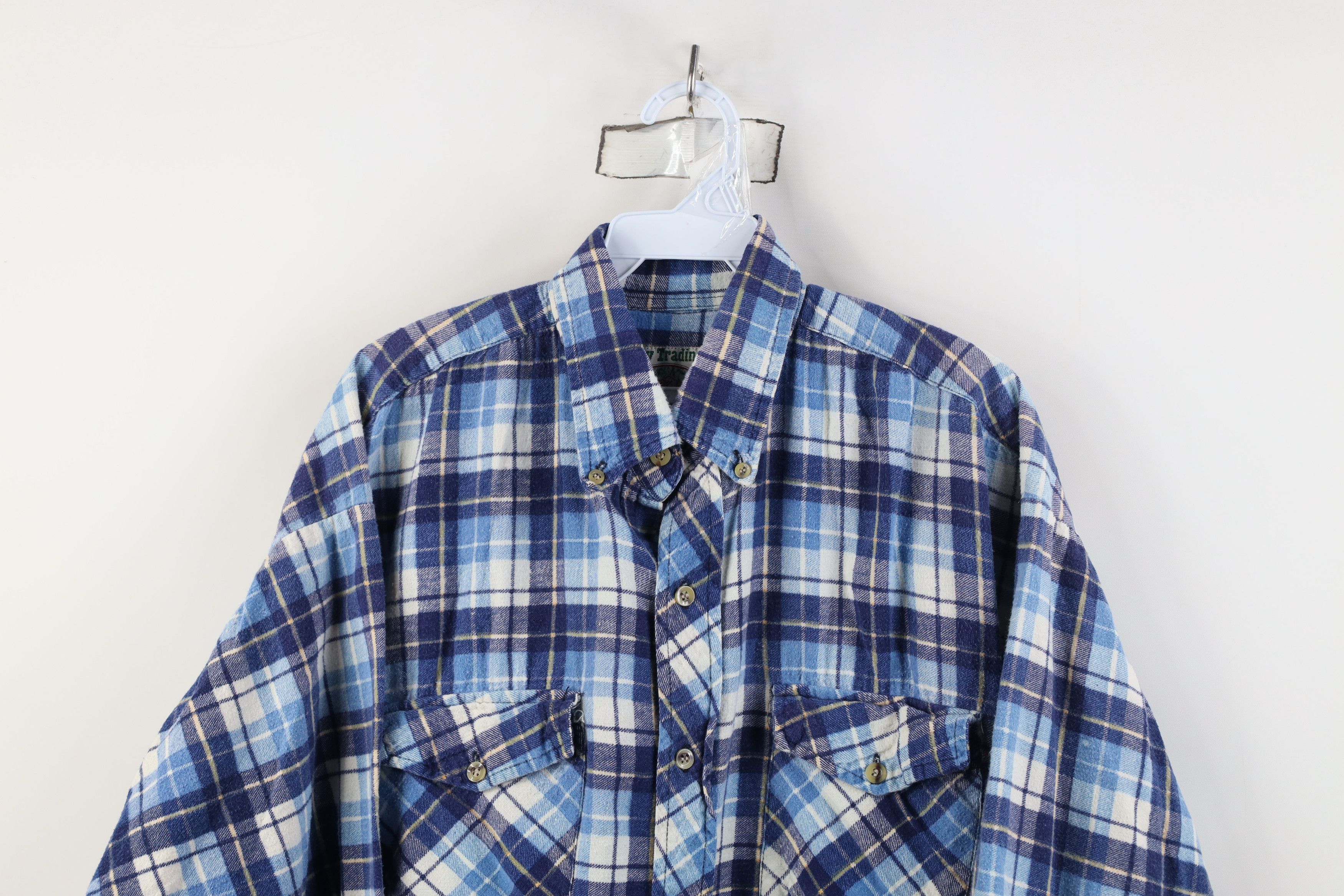 Vintage Vintage 90s Streetwear Baggy Flannel Button Down Shirt Plaid Size US XL / EU 56 / 4 - 2 Thumbnail