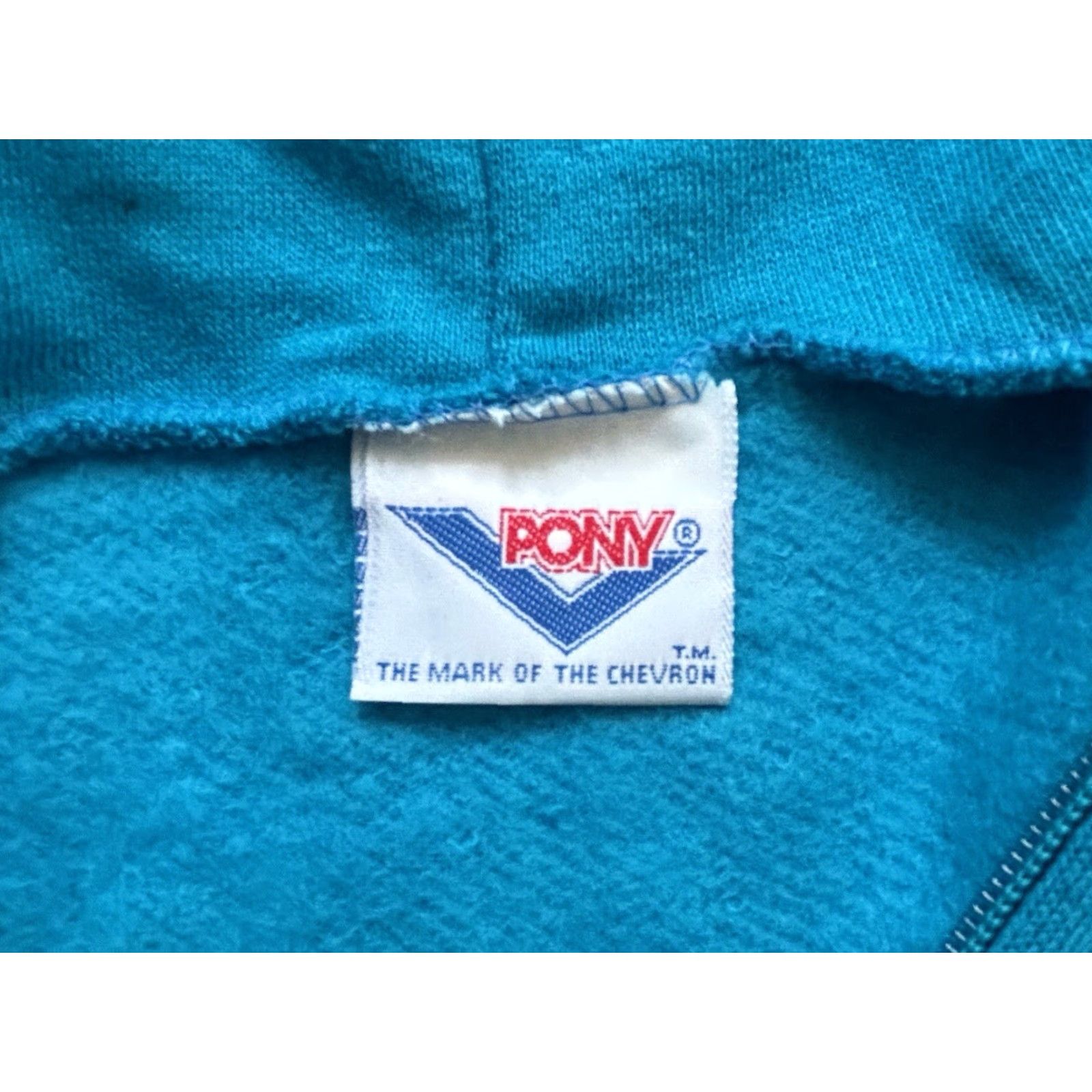 PONY VINTAGE PONY Hoodie Sweatshirt Vest Womens M Blue 80s NWT Deadstock Zip Hooded Size M / US 6-8 / IT 42-44 - 6 Thumbnail