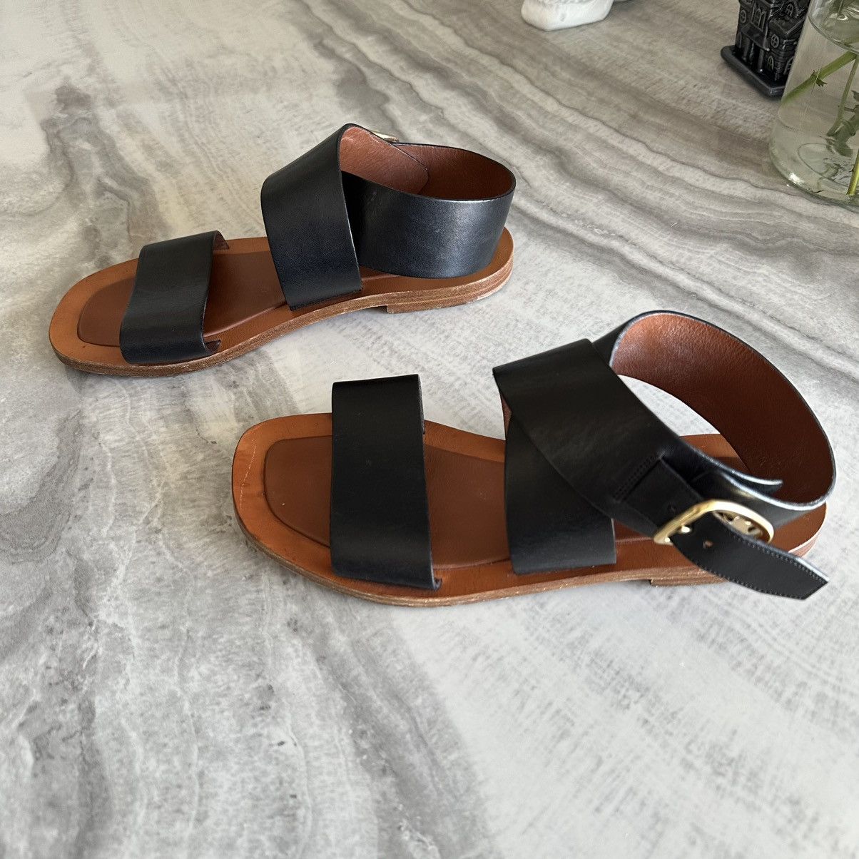 Celine Celine Paris Leather Slingback Gladiator Sandals Size US 8 / IT 38 - 2 Thumbnail