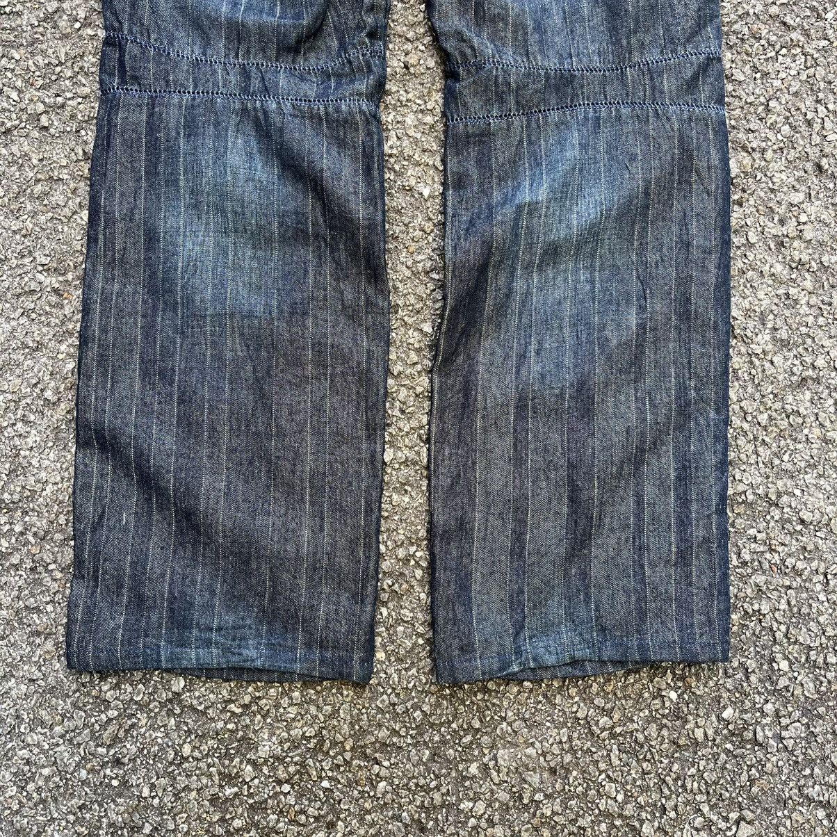Marithe + Francois Girbaud Crazy Vintage Y2K MFG Striped Jeans Blue Denim Size US 33 - 11 Thumbnail