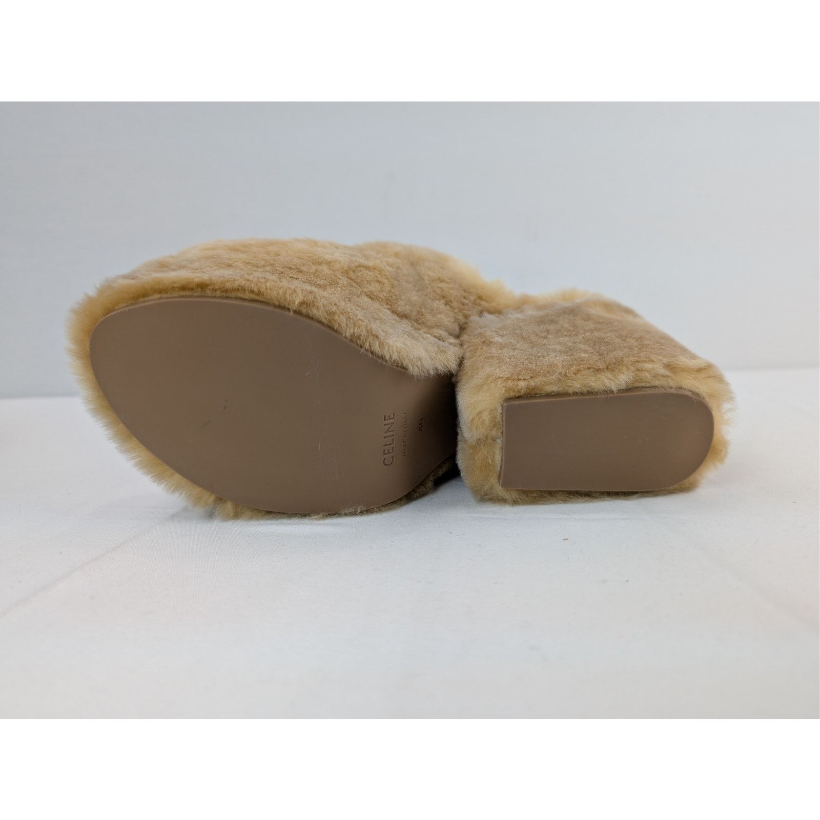 Celine o1rshd1 Elena Mule in Shearling Slide slipper sandal Havana Size US 10 / IT 40 - 11 Thumbnail